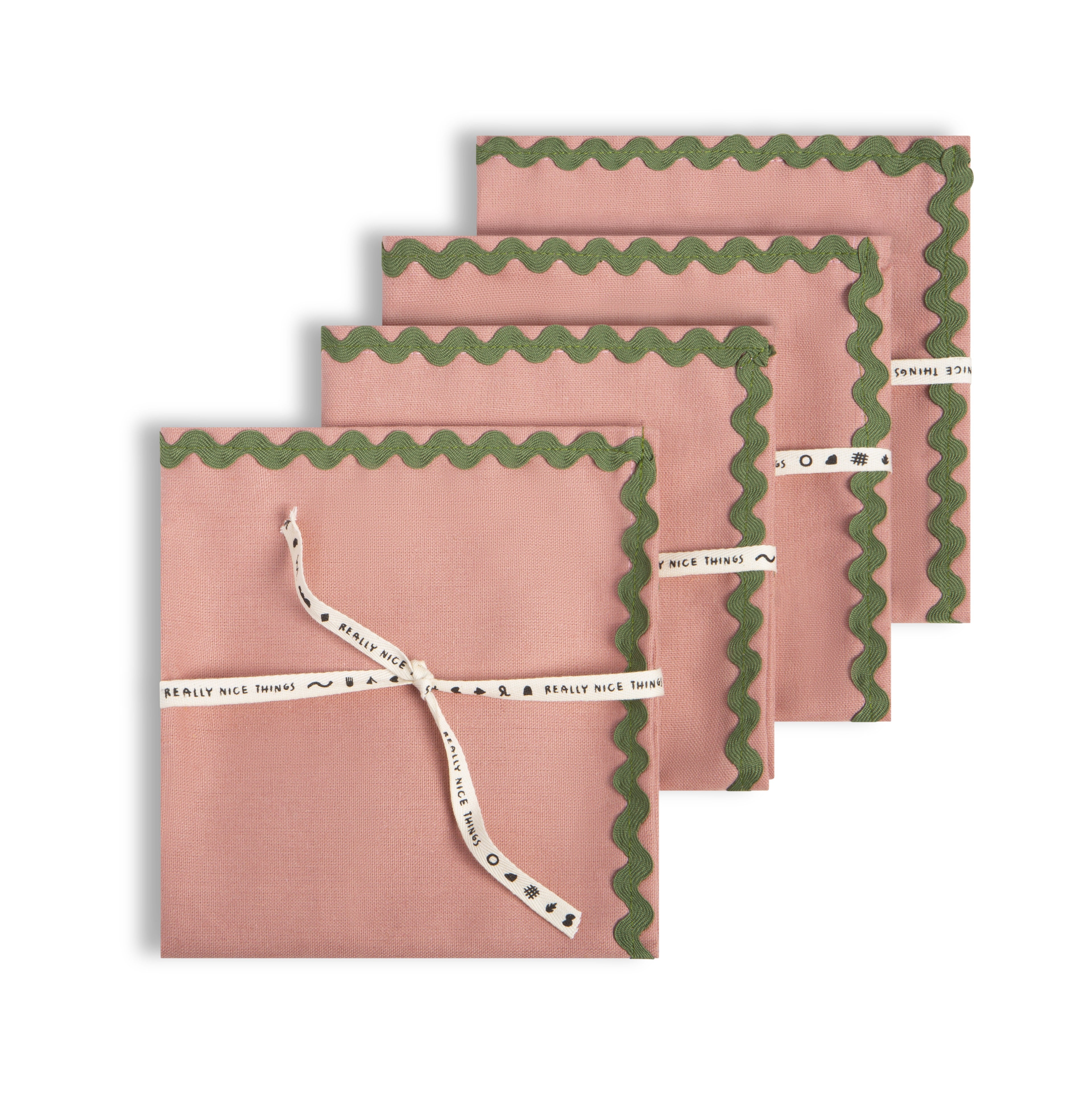 Set 4 servilletas Wavy Pink
