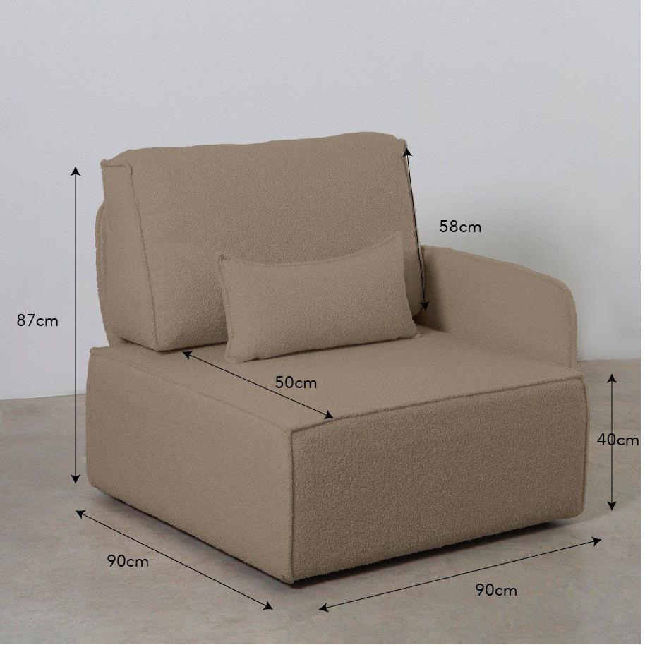 Sofa Modular Lea 4 plazas Chaiselongue Stone