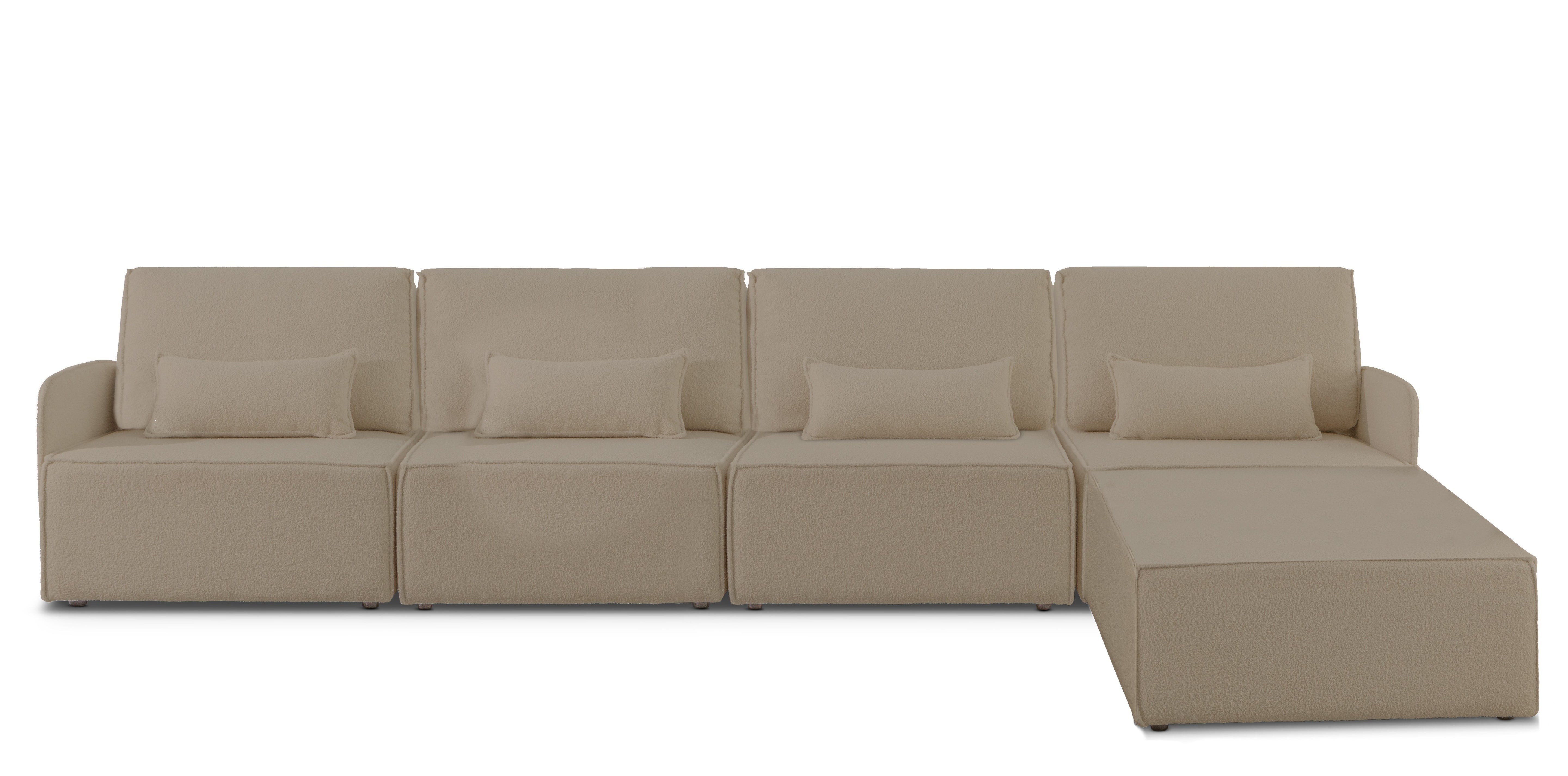 Sofa Modular Lea 4 plazas Chaiselongue Stone
