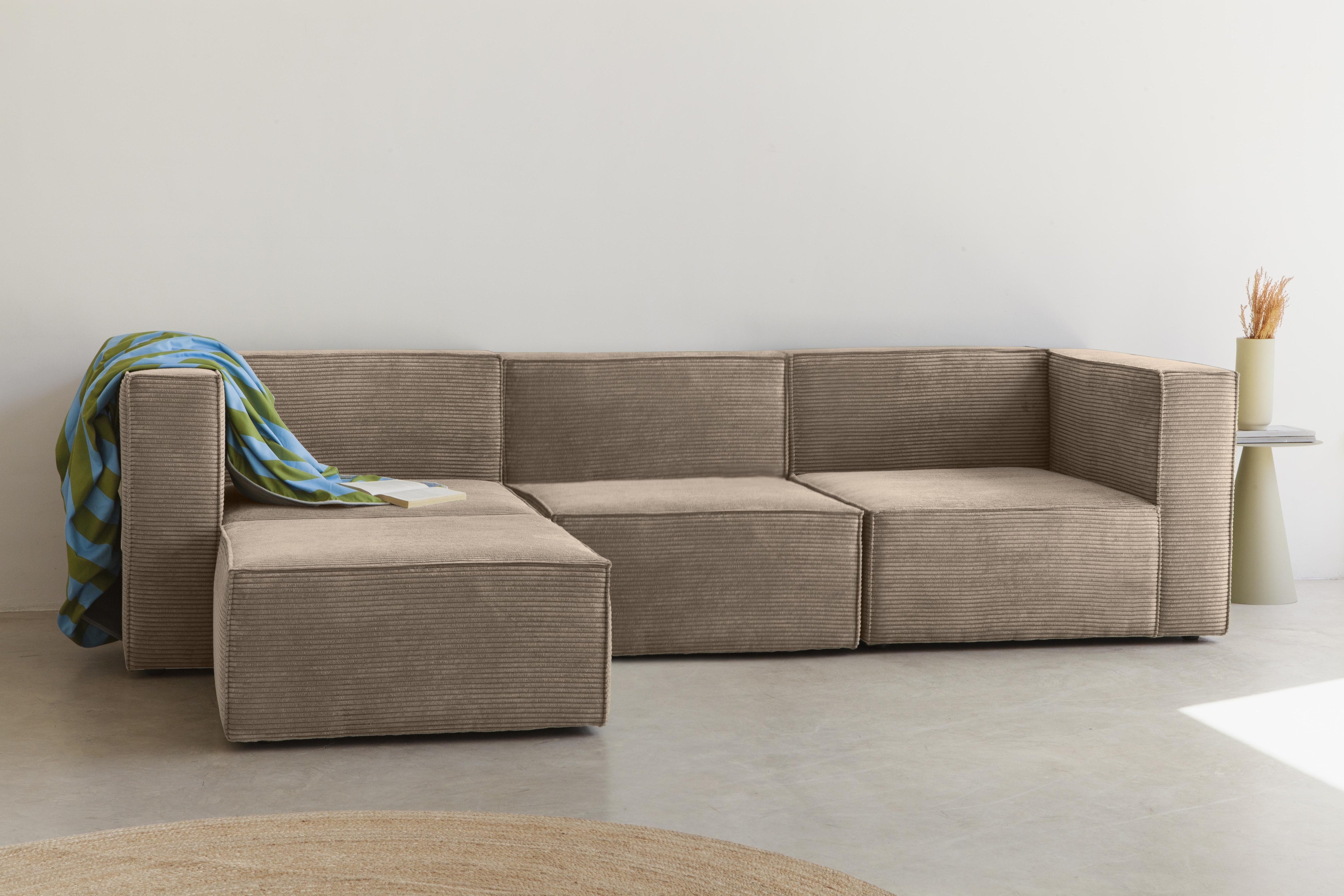 Sofa Harper 3 plazas Chaiselongue Marron