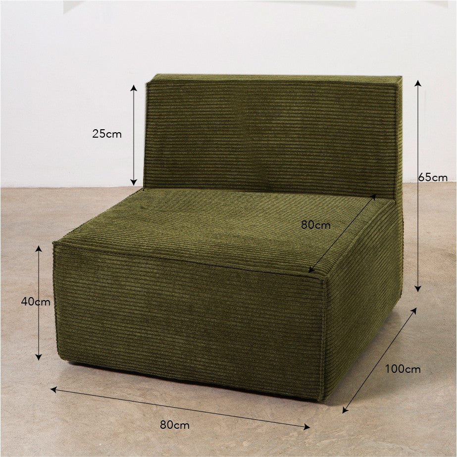 Sofa Harper 3 plazas Chaiselongue Verde