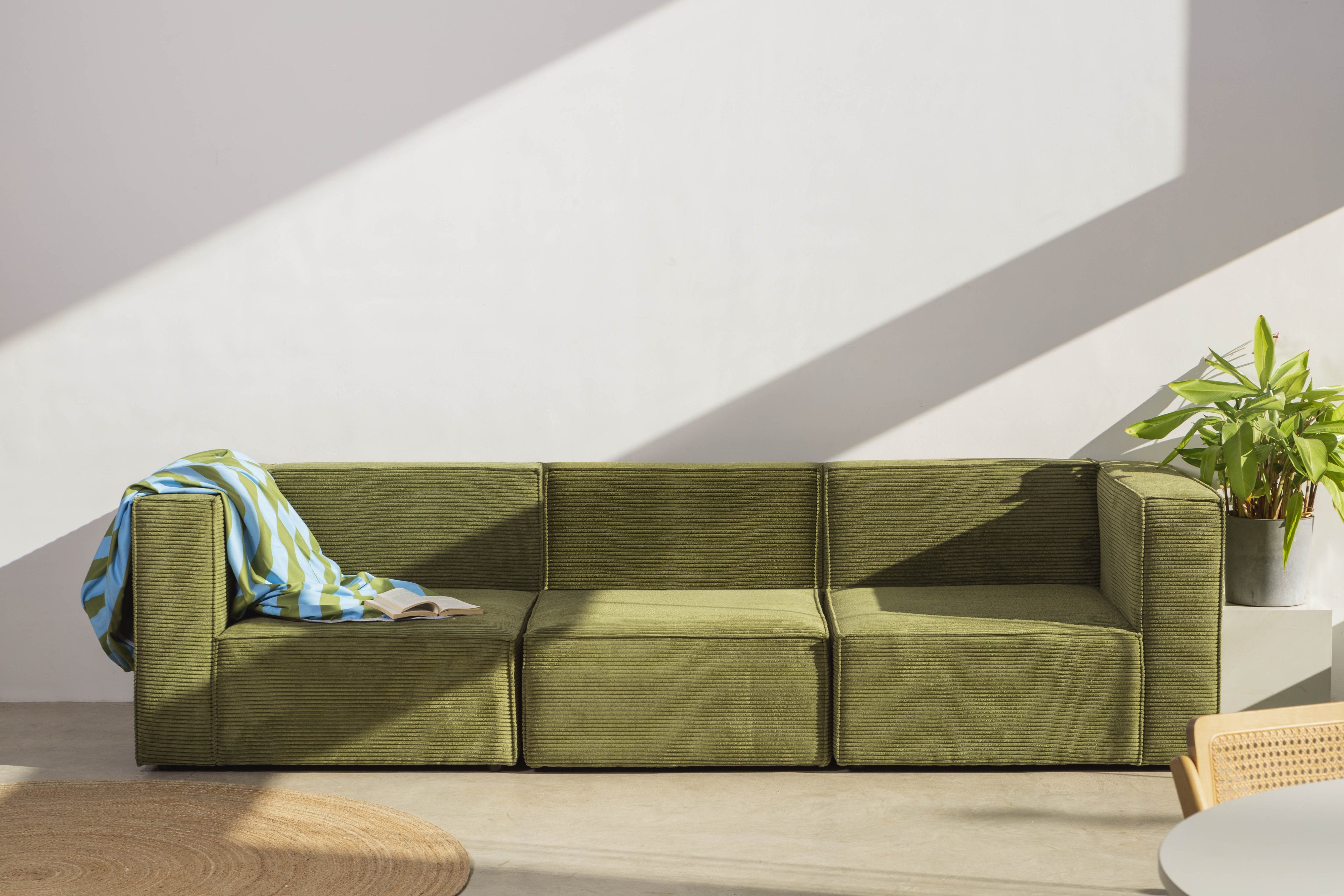 Sofa Harper 3 plazas Chaiselongue Verde