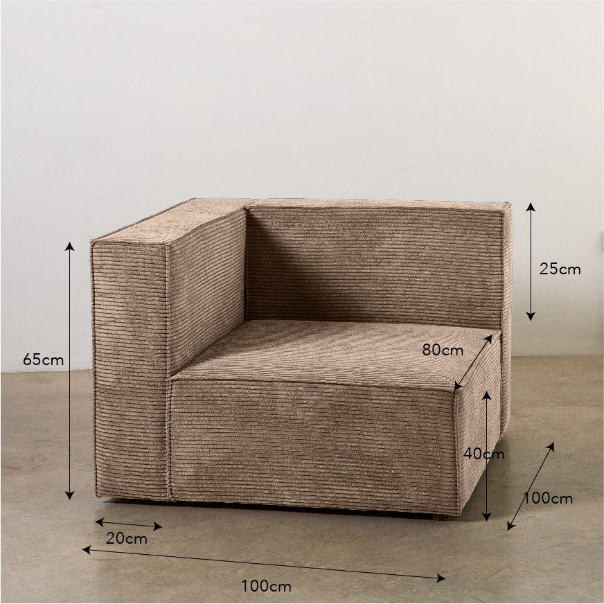 Sofa Harper 4 plazas Chaiselongue Marron