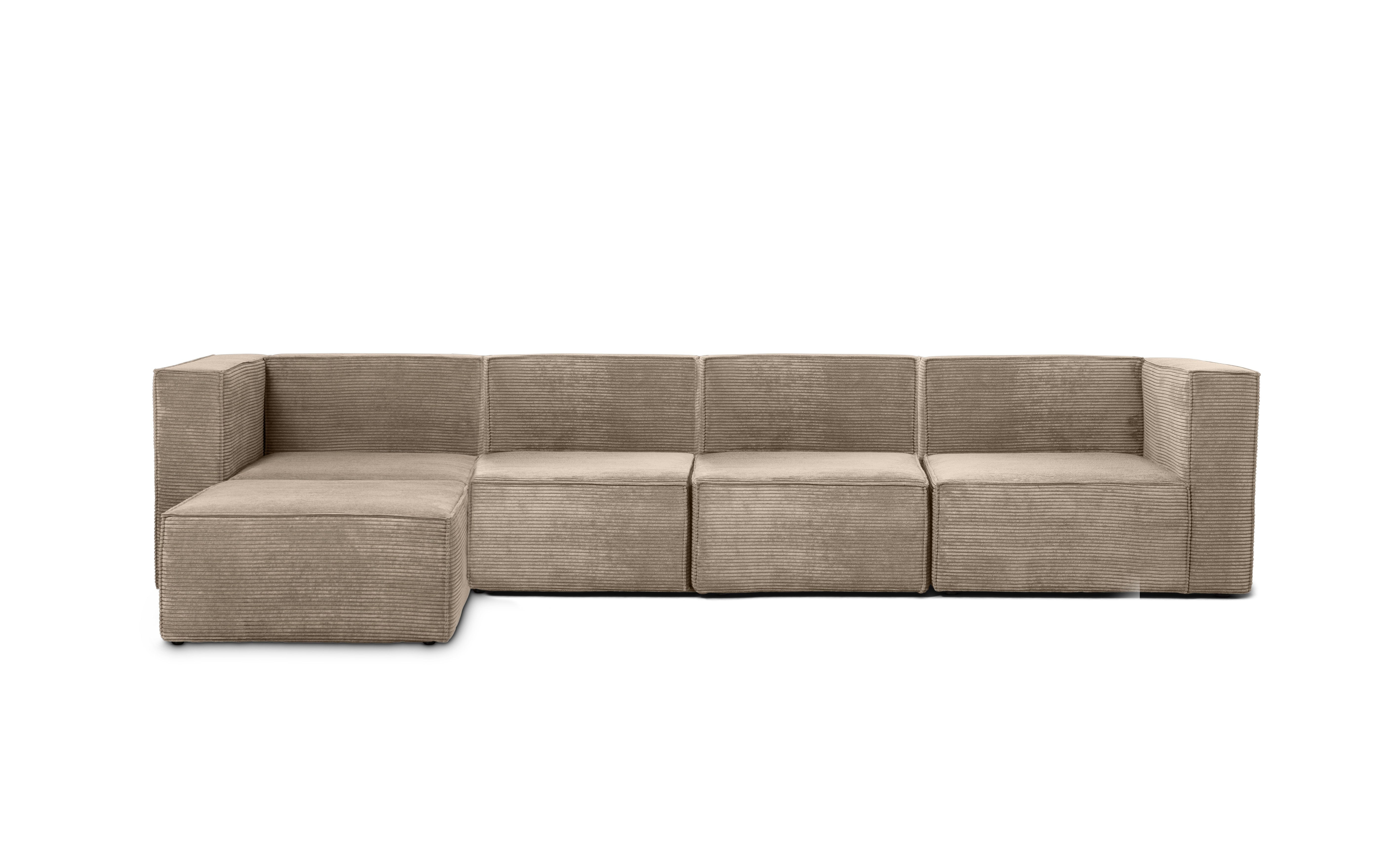Sofa Harper 4 plazas Chaiselongue Marron