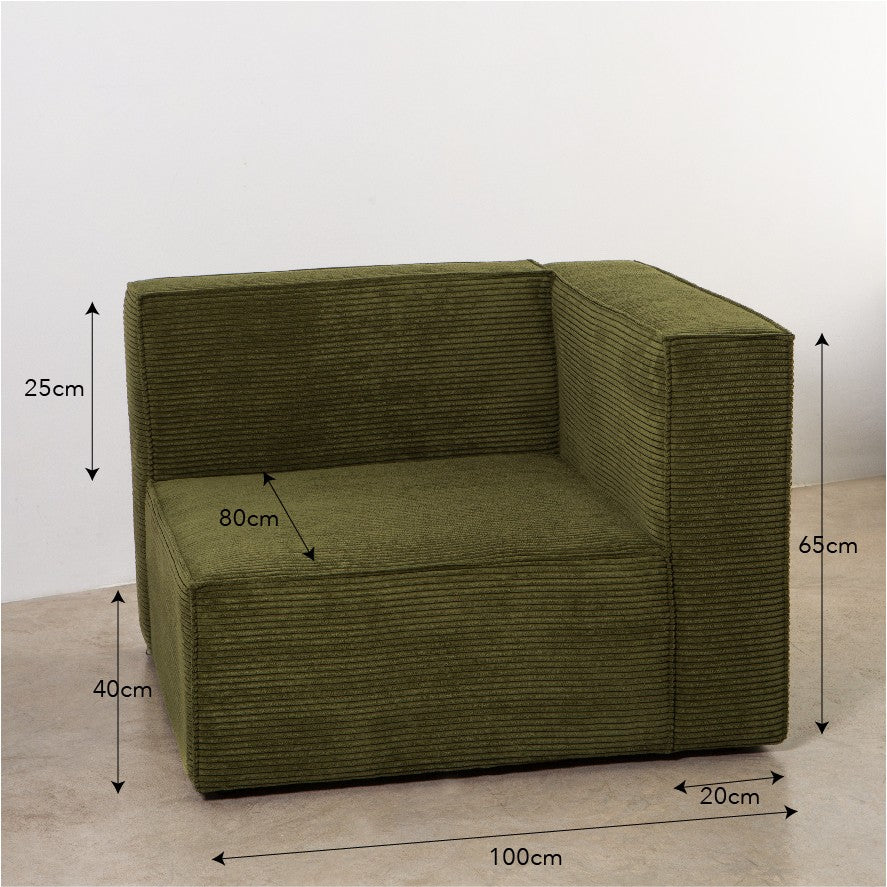 Sofa Harper 4 plazas Chaiselongue Verde