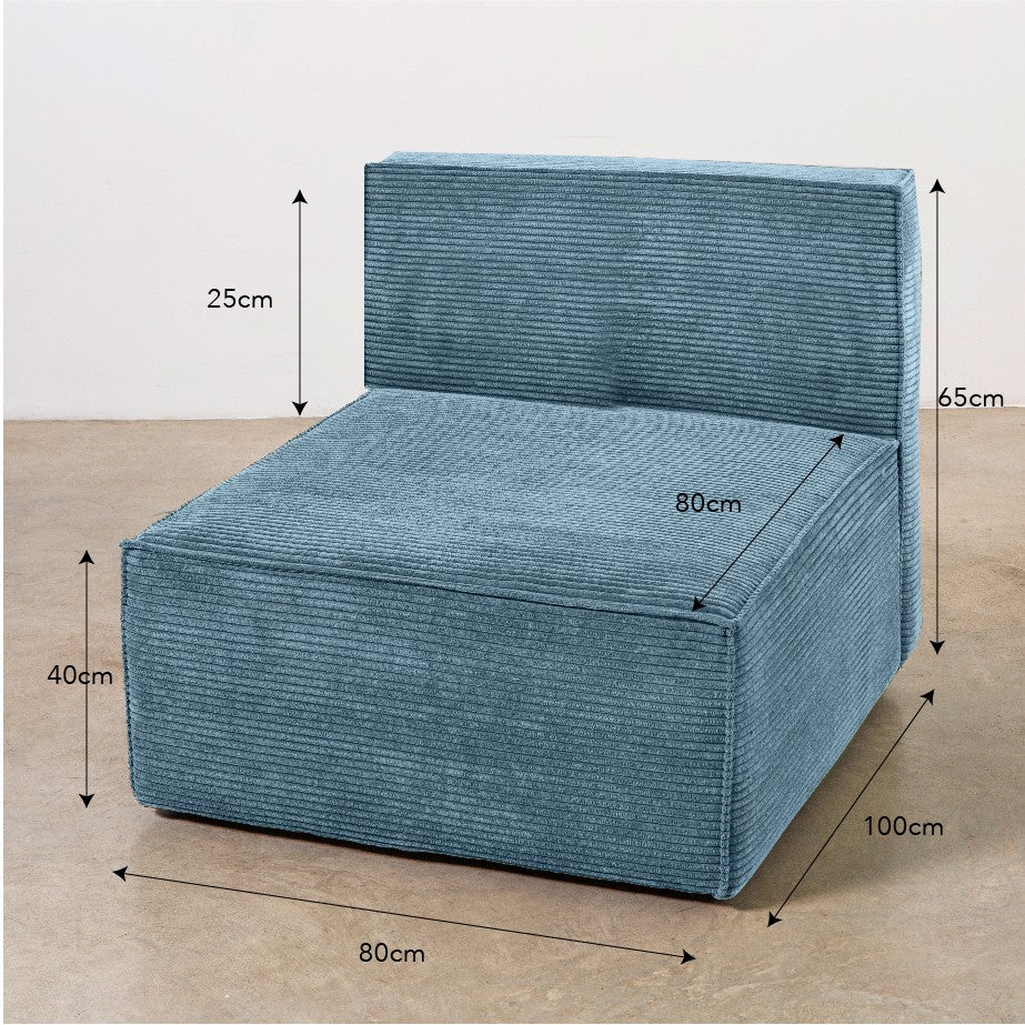 Sofa Harper 4 plazas Chaiselongue Azul