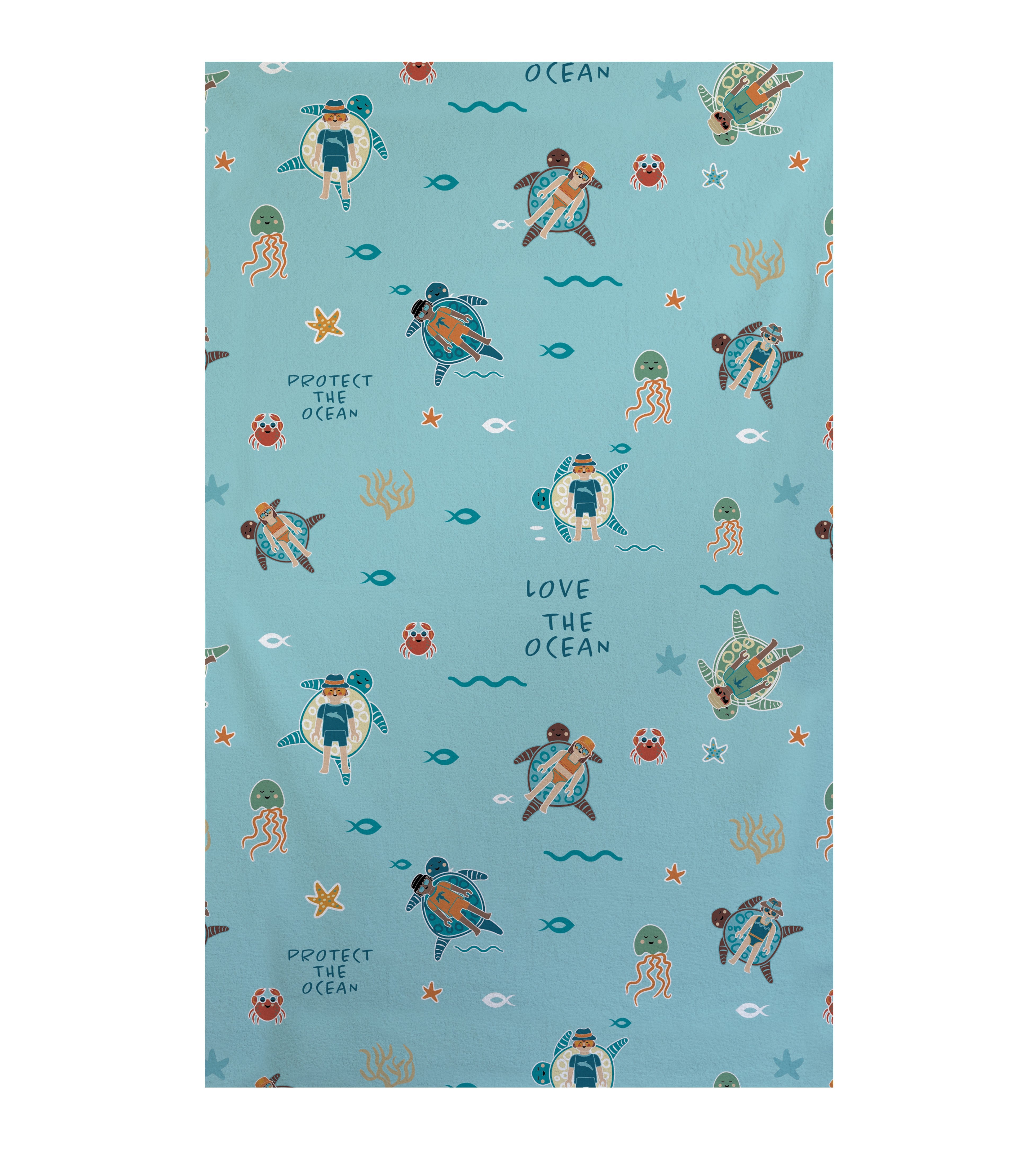 Toalla de playa kids Rizo Plus 75x140 (Love Ocean)