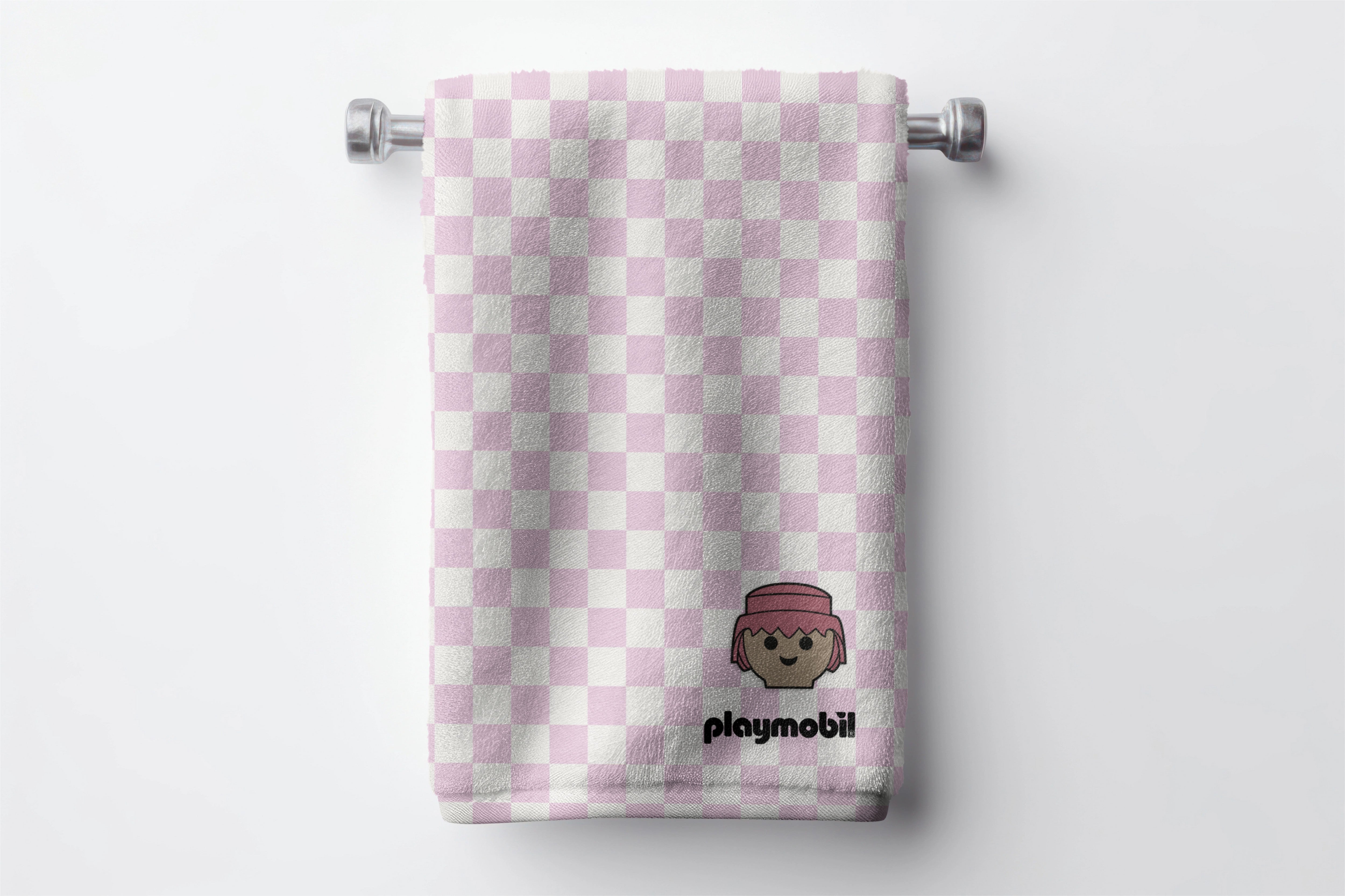 Home Towel 75x140 (Pink Checkerboard Playmobil)