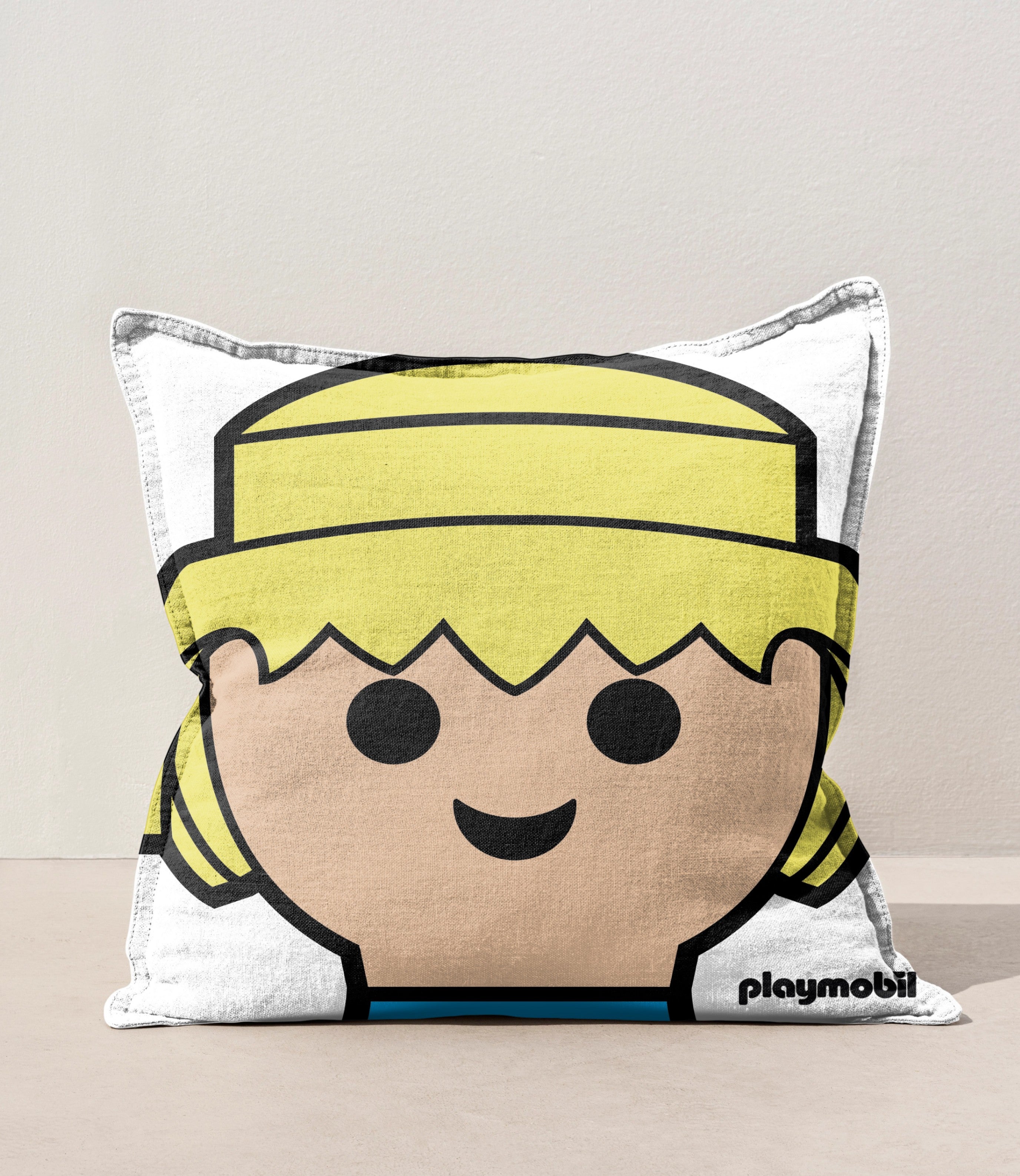 Cojin Lino Doble Pestaña 45x45 (Playmobil Boy)
