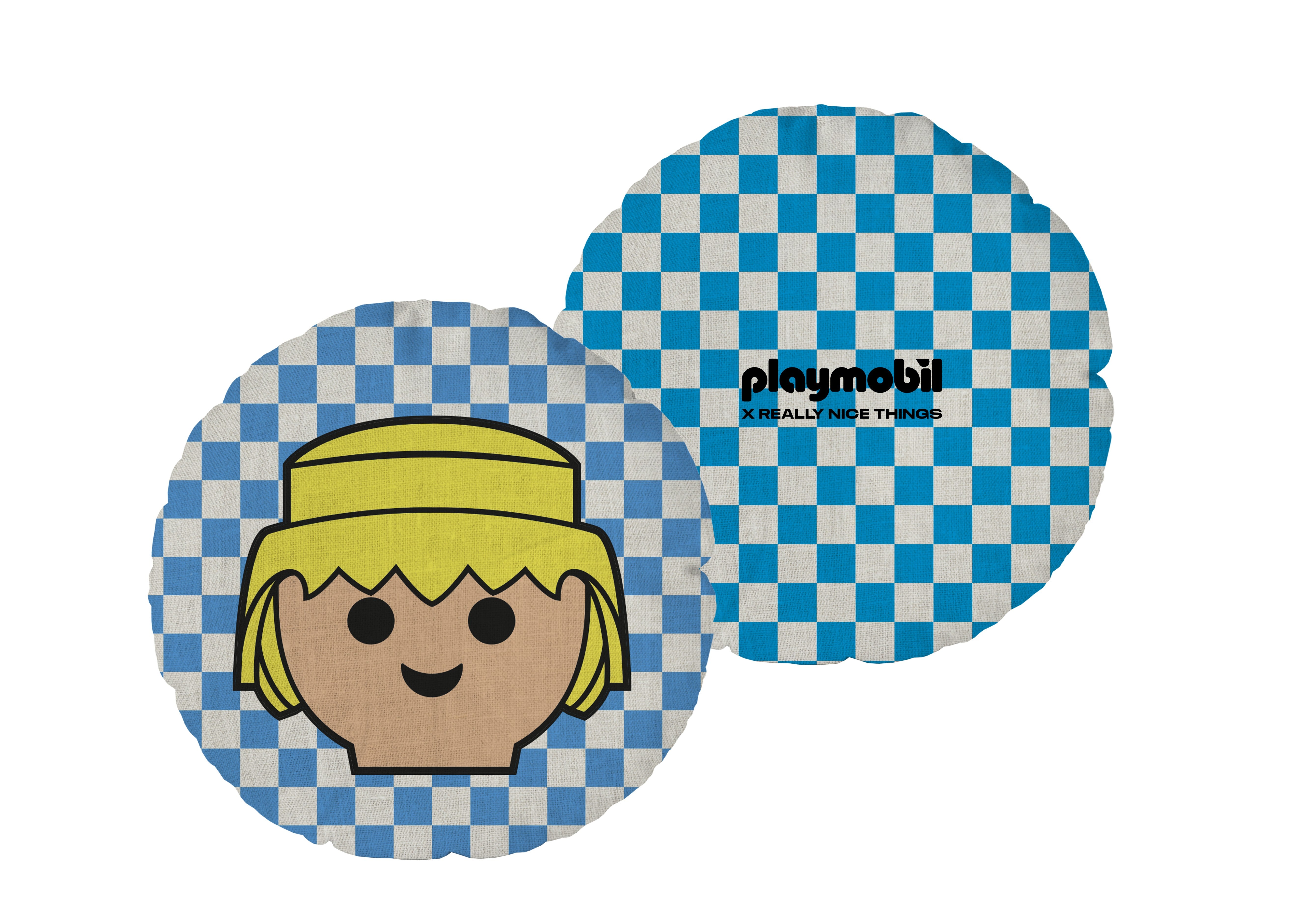 Cojin Redondo (Playmobil Boy Checkered)