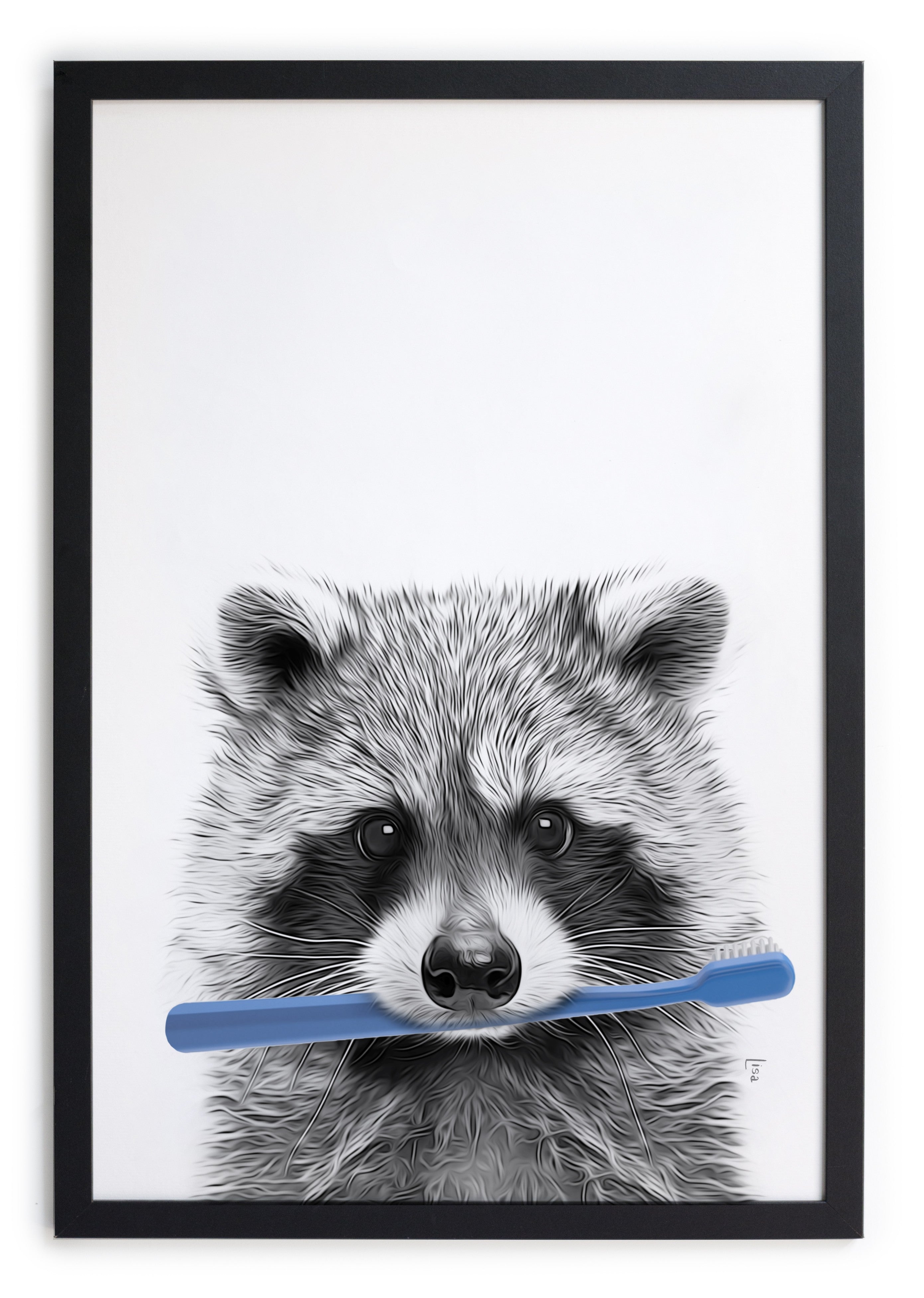 Cuadro Moldura Negra 40x30 (Racoon)