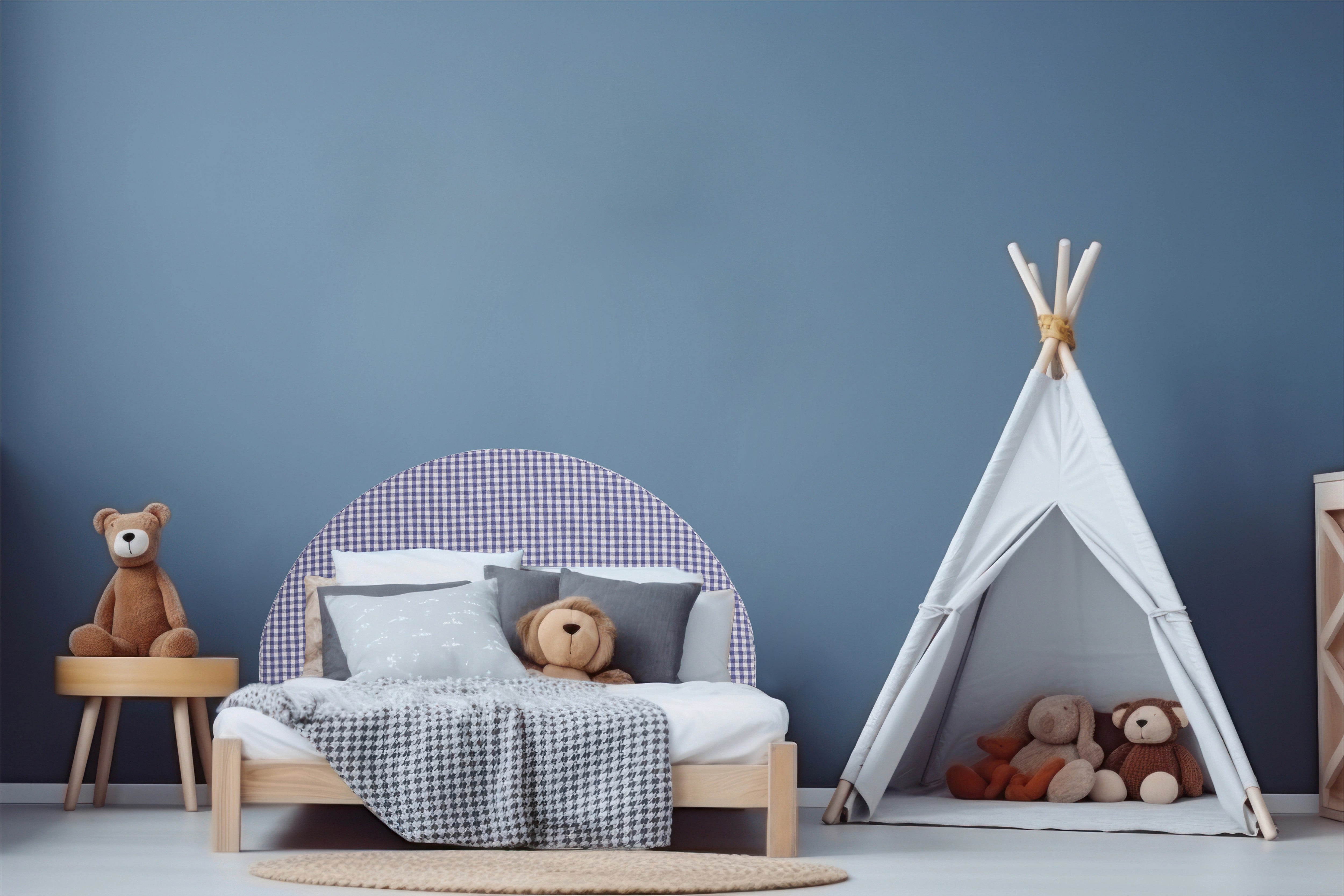 Cabecero Tapizado Moon Kids (Vichy Azul)