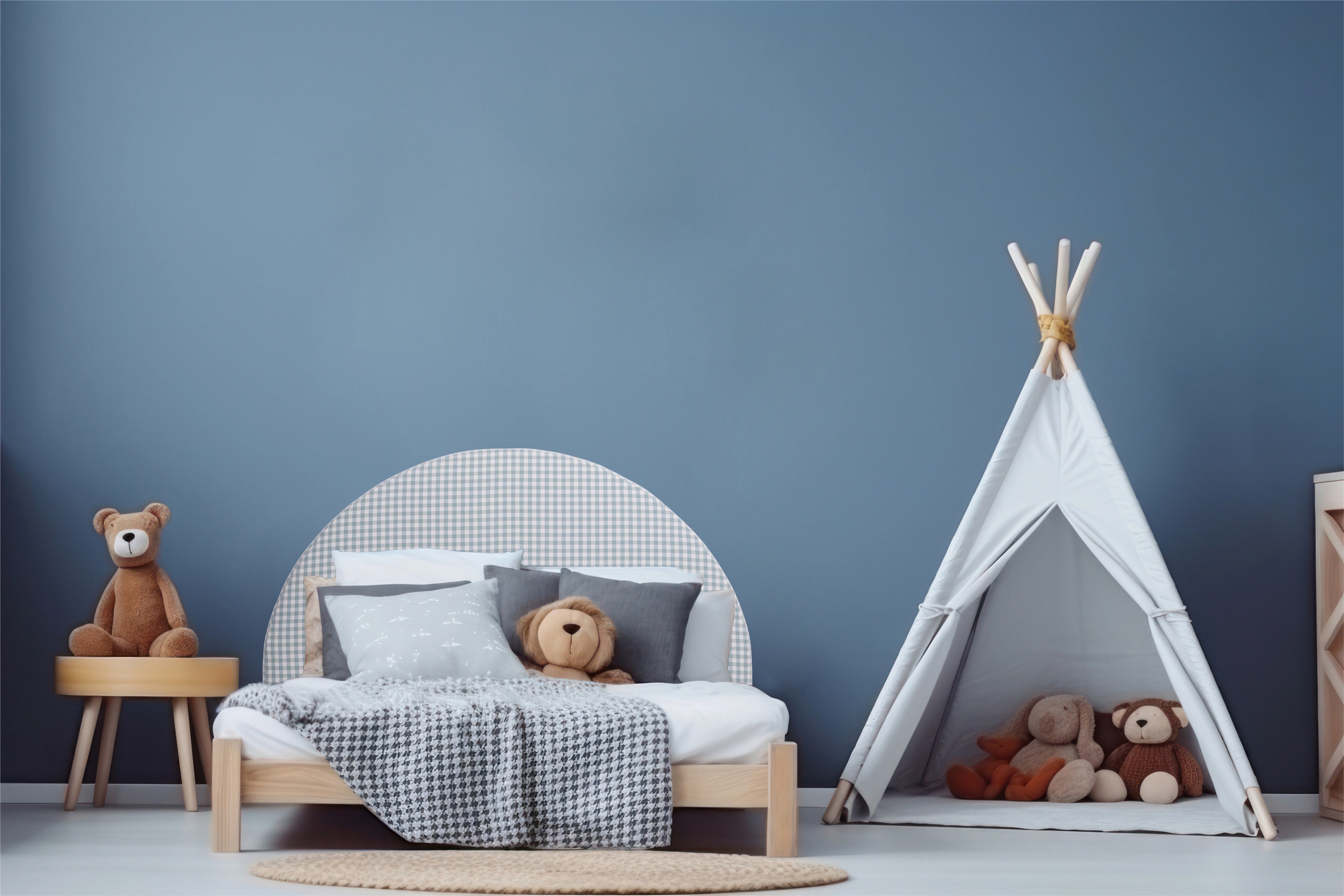 Cabecero Tapizado Moon Kids (Vichy Turquesa)
