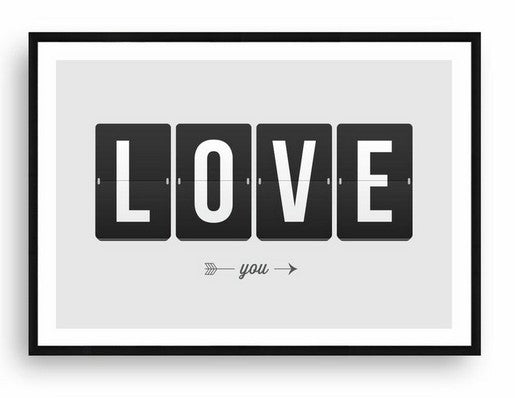Cuadro Enmarcado Love Clock