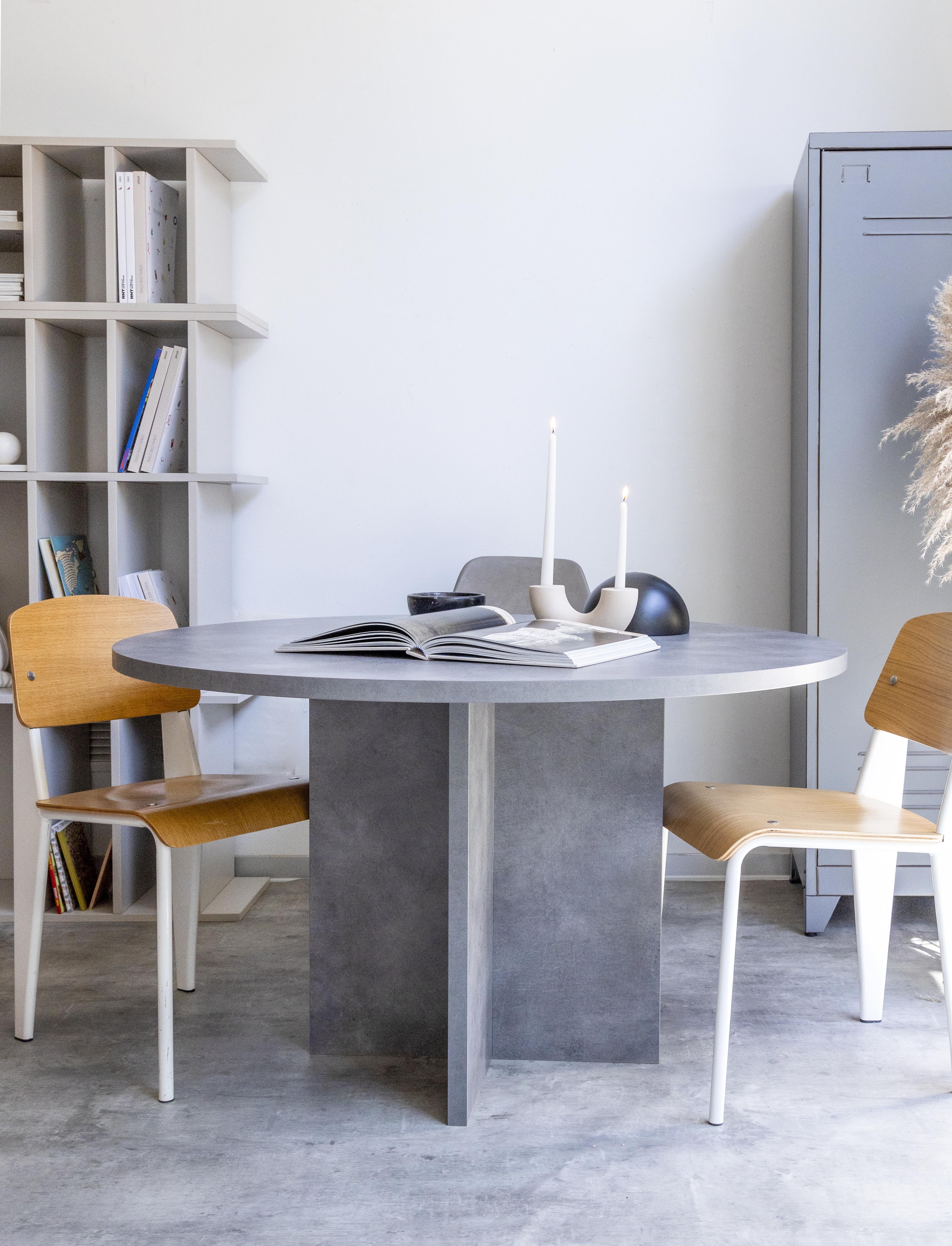 Dinning Table Round Microcemento Matilda 120cm