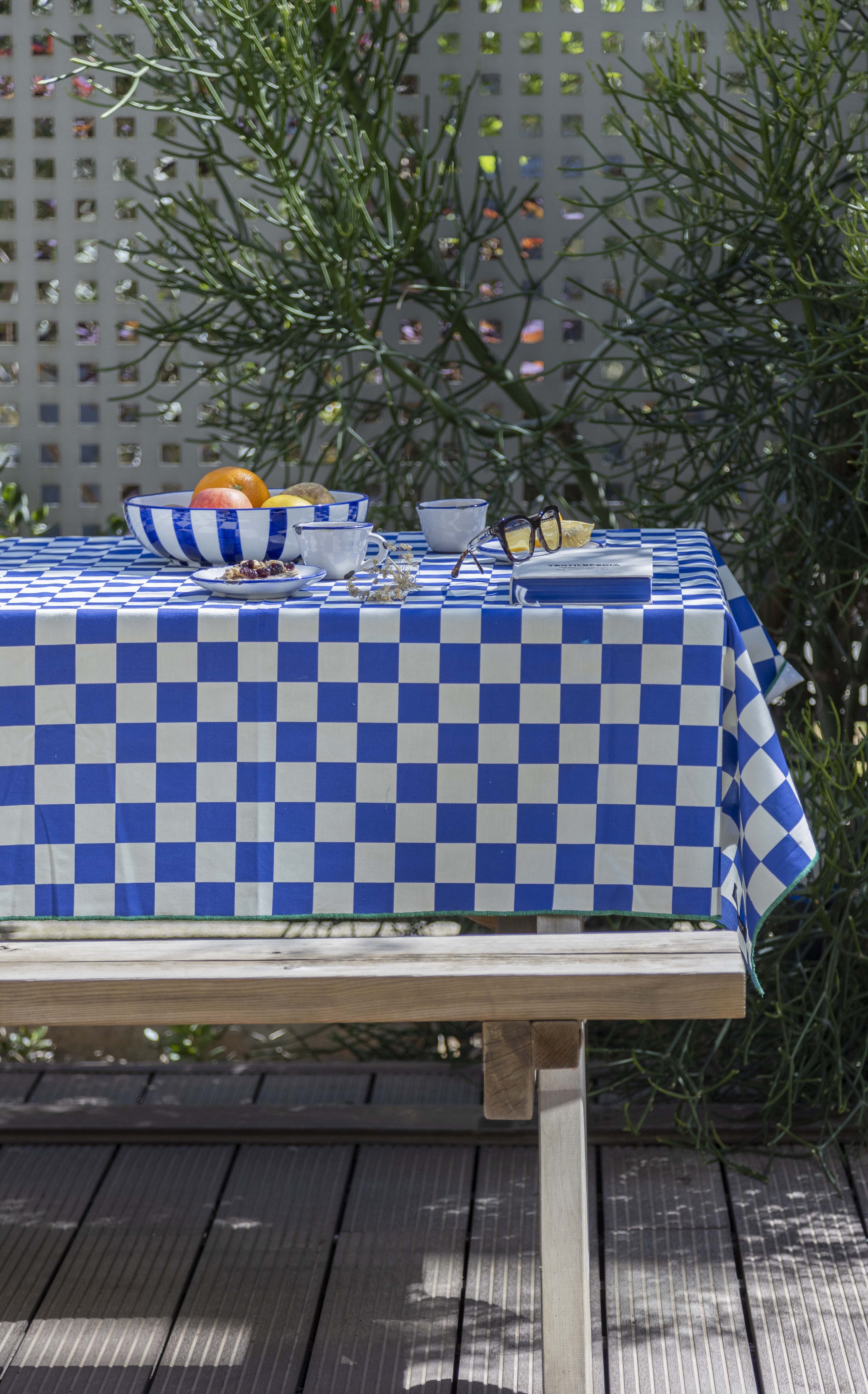 Mantel 140x140 Marshall (Blue Squares)