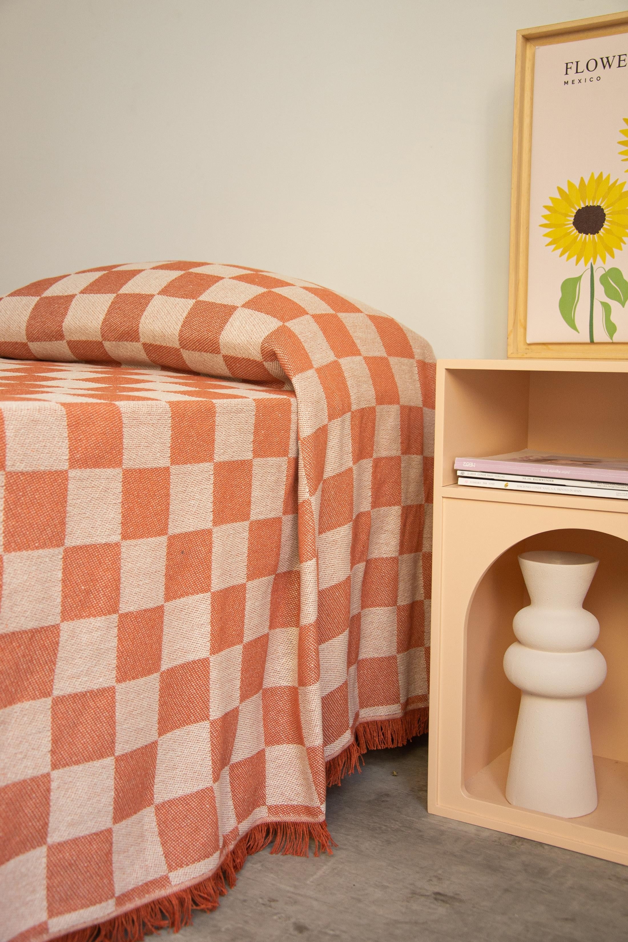 Colcha 240X240 (Terracota Checkerboard)