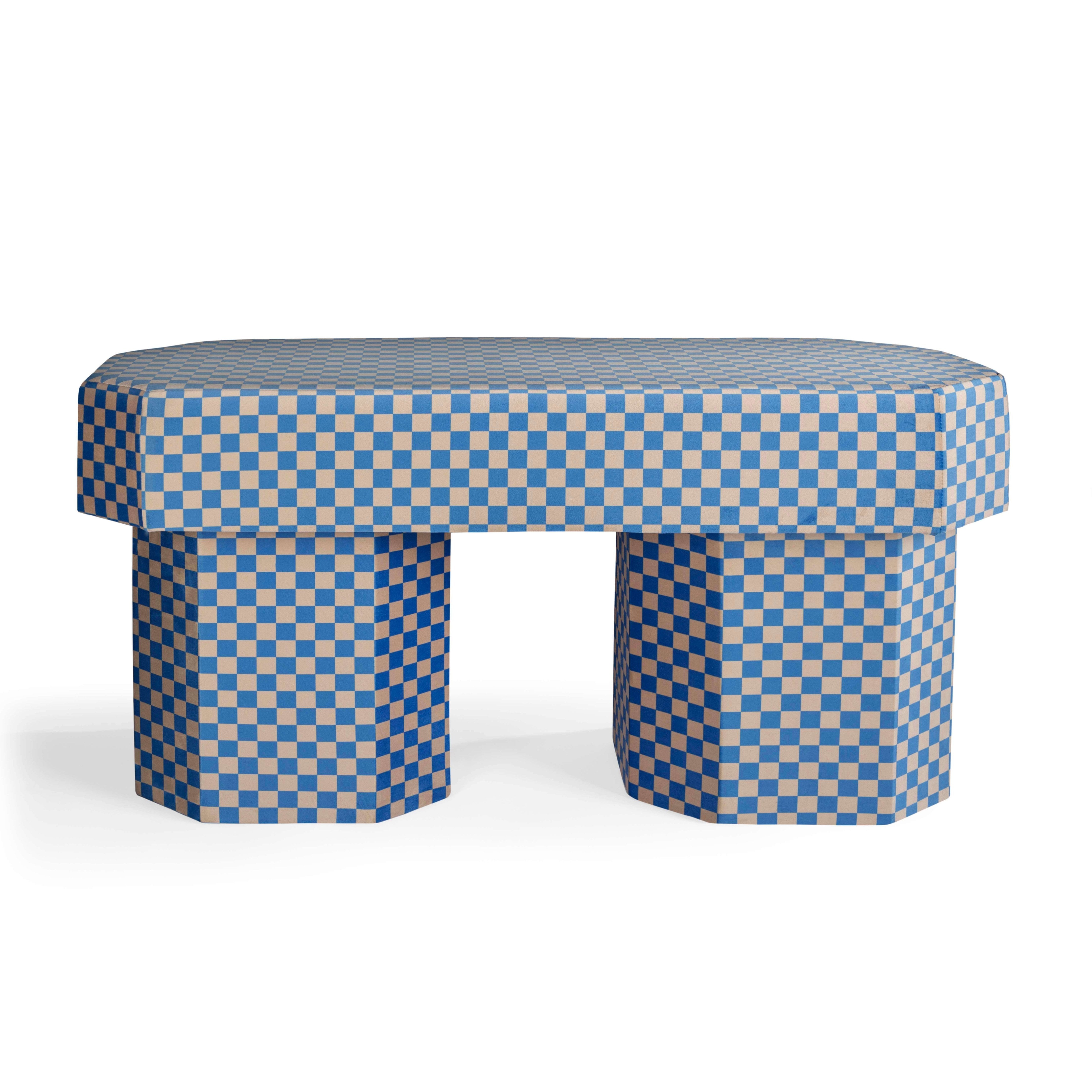 Viva Bench checkerboard pink and Blue