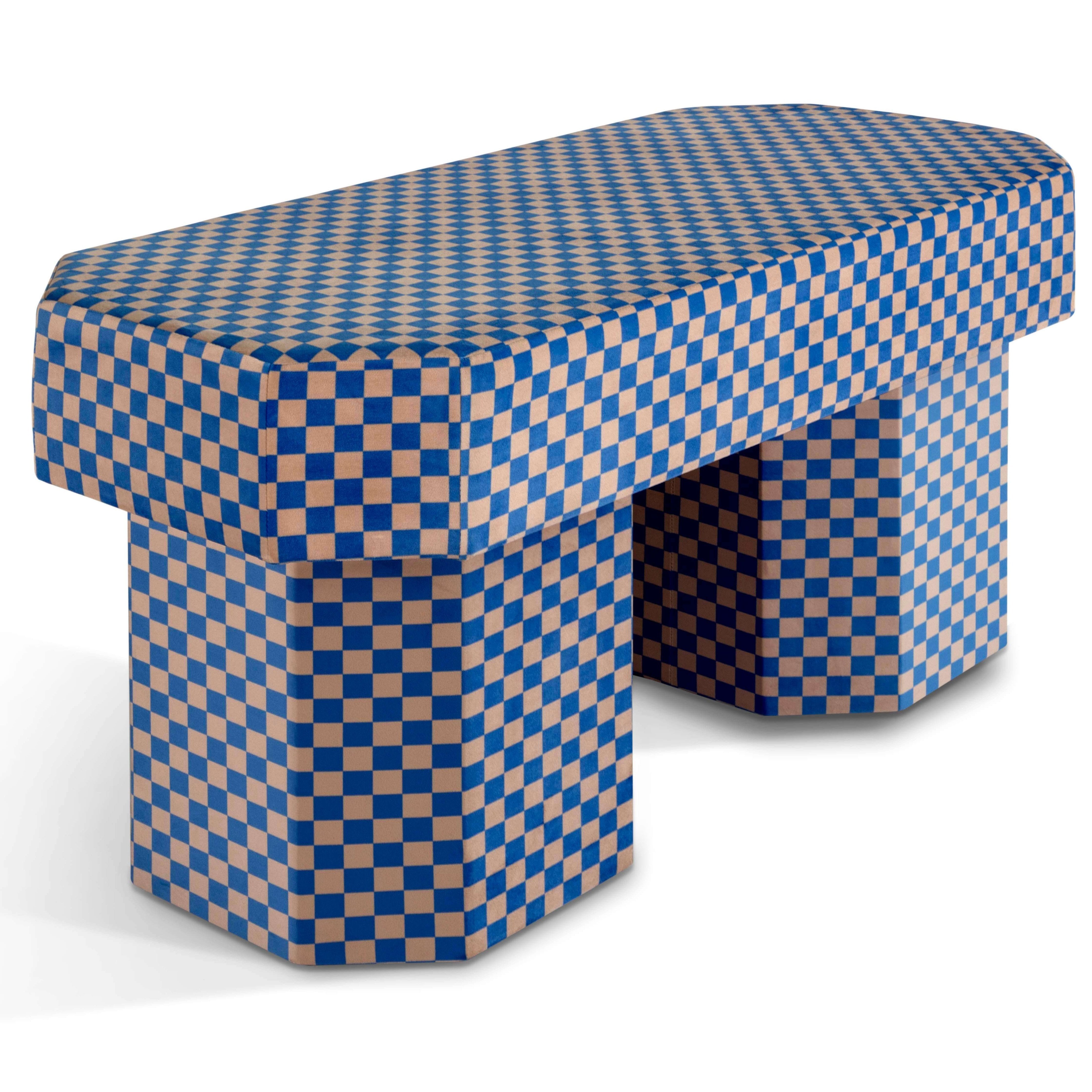 Viva Bench checkerboard pink and Blue