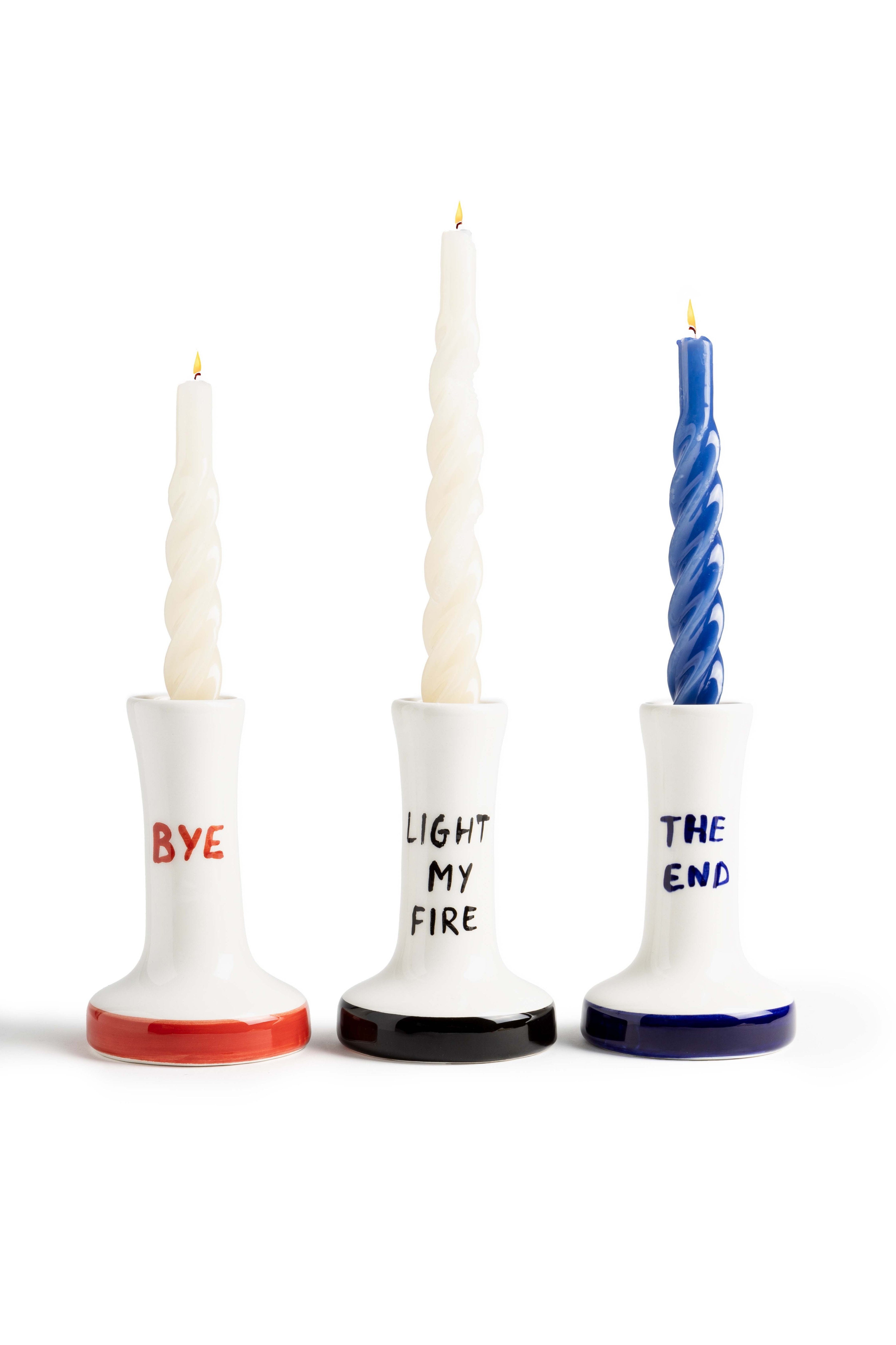 Set 3 Candelabros Ceramica Light my Fire