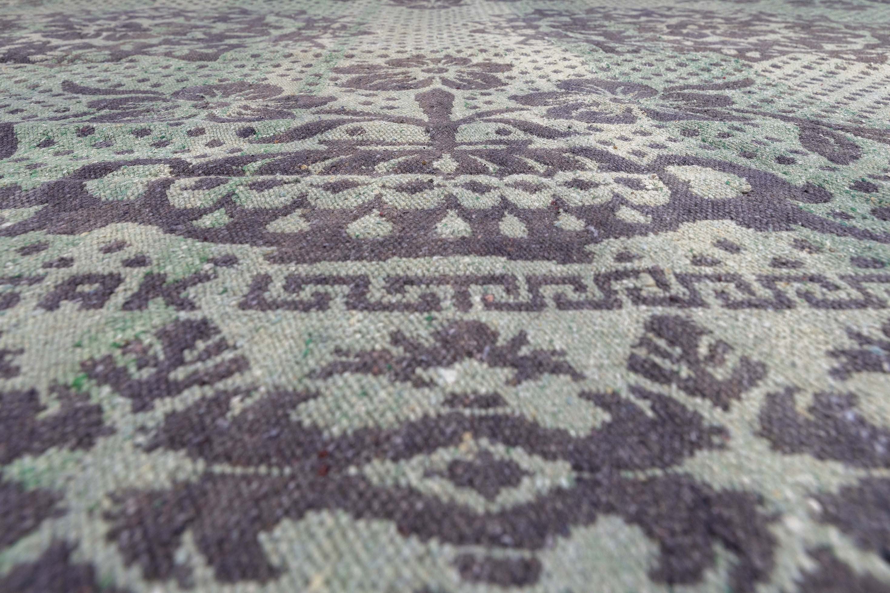 Alfombra Antigua Abraj Reversible Verde