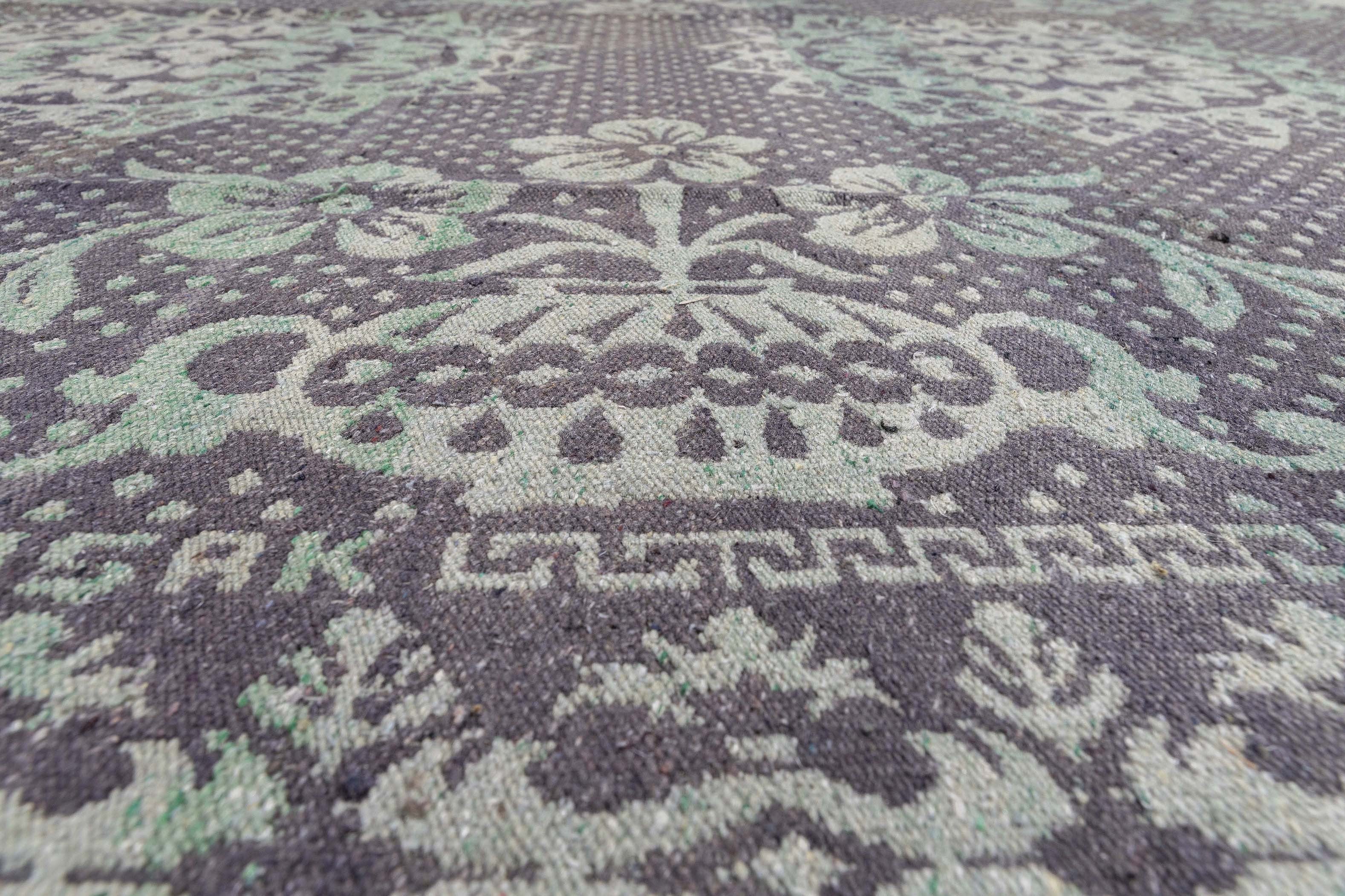 Alfombra Antigua Abraj Reversible Verde