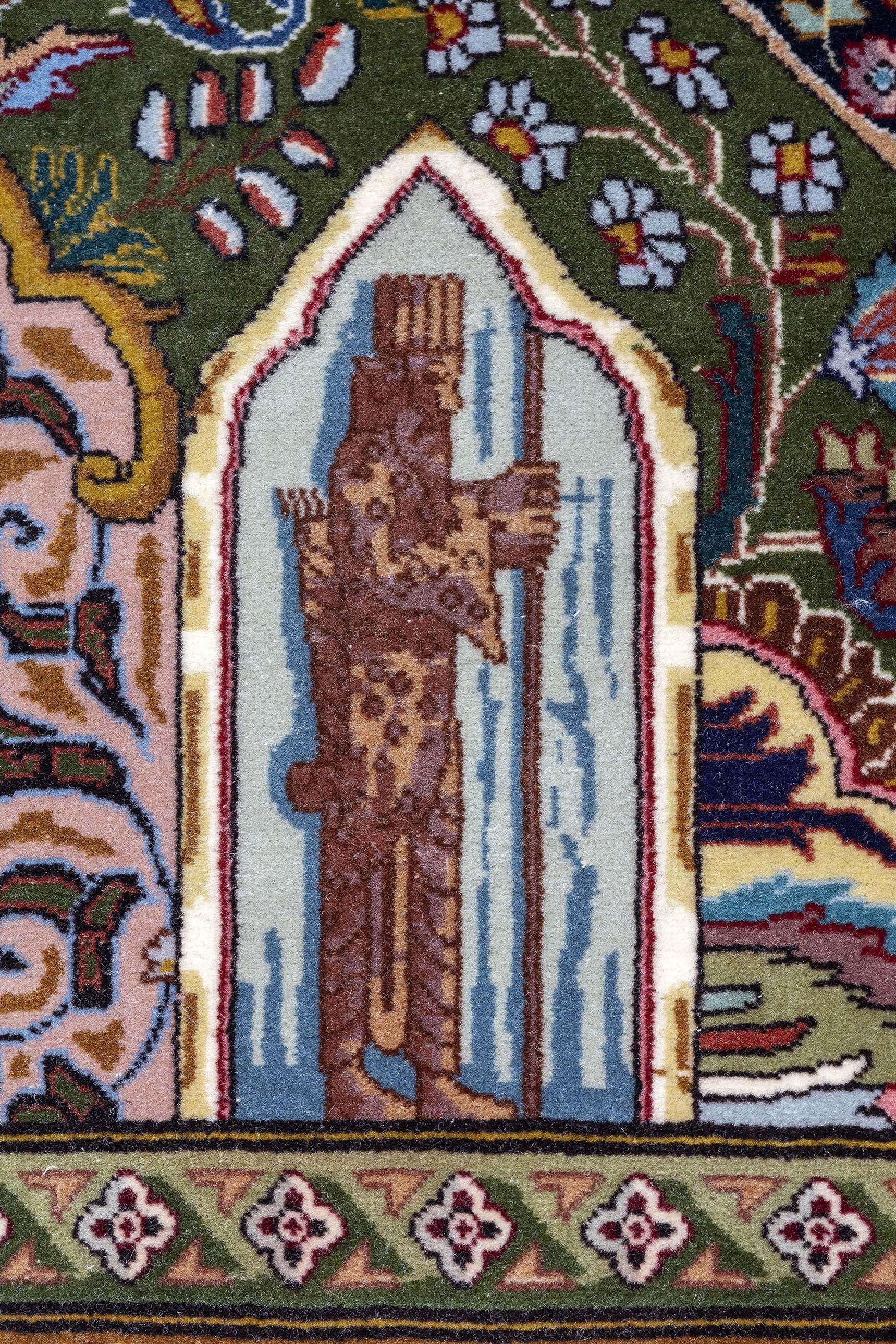 Alfombra Persa Tabriz 60 Raj Dibujo Figurativo