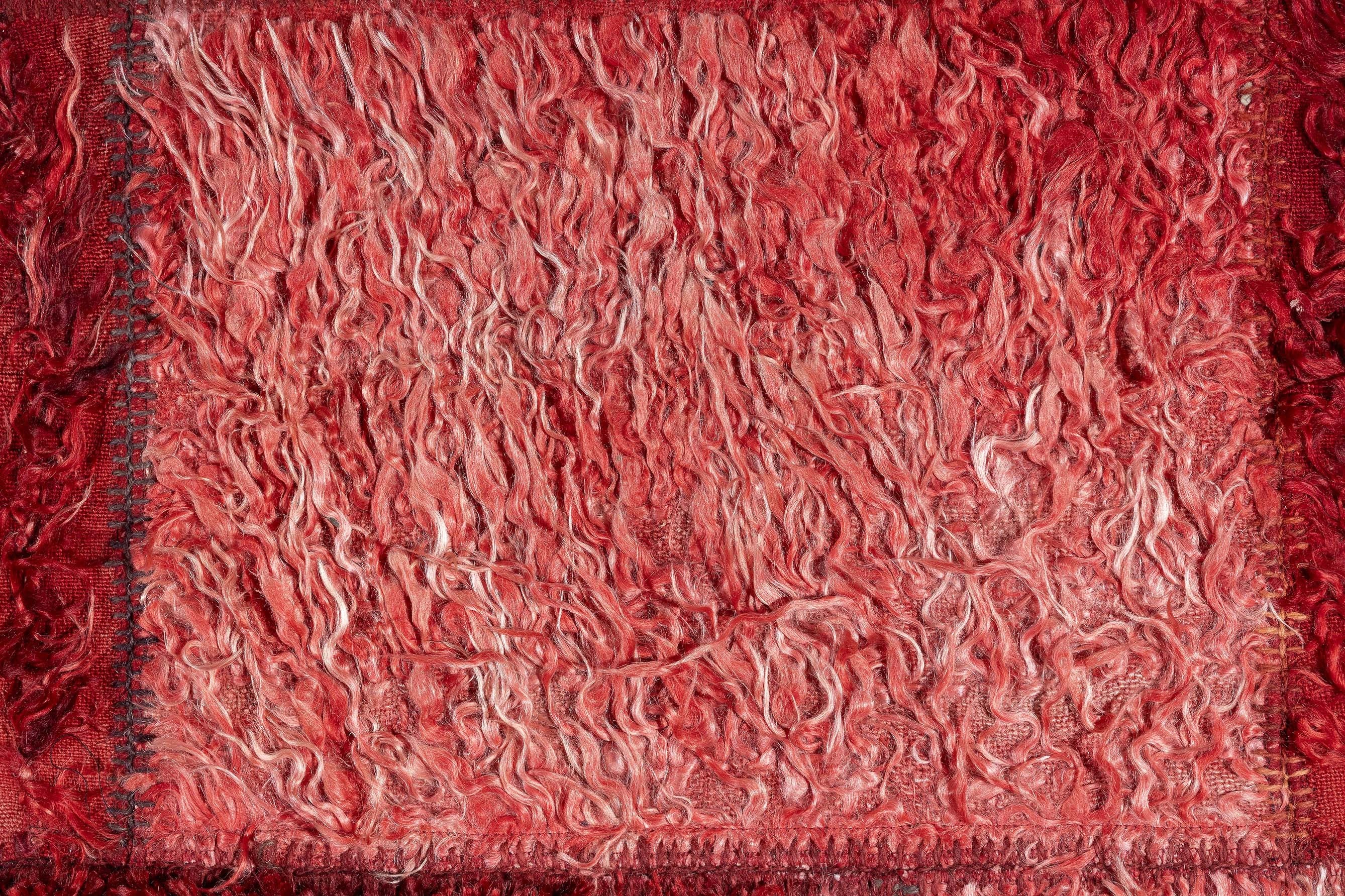 Alfombra Filikli 100% Lana Roja Patchwork