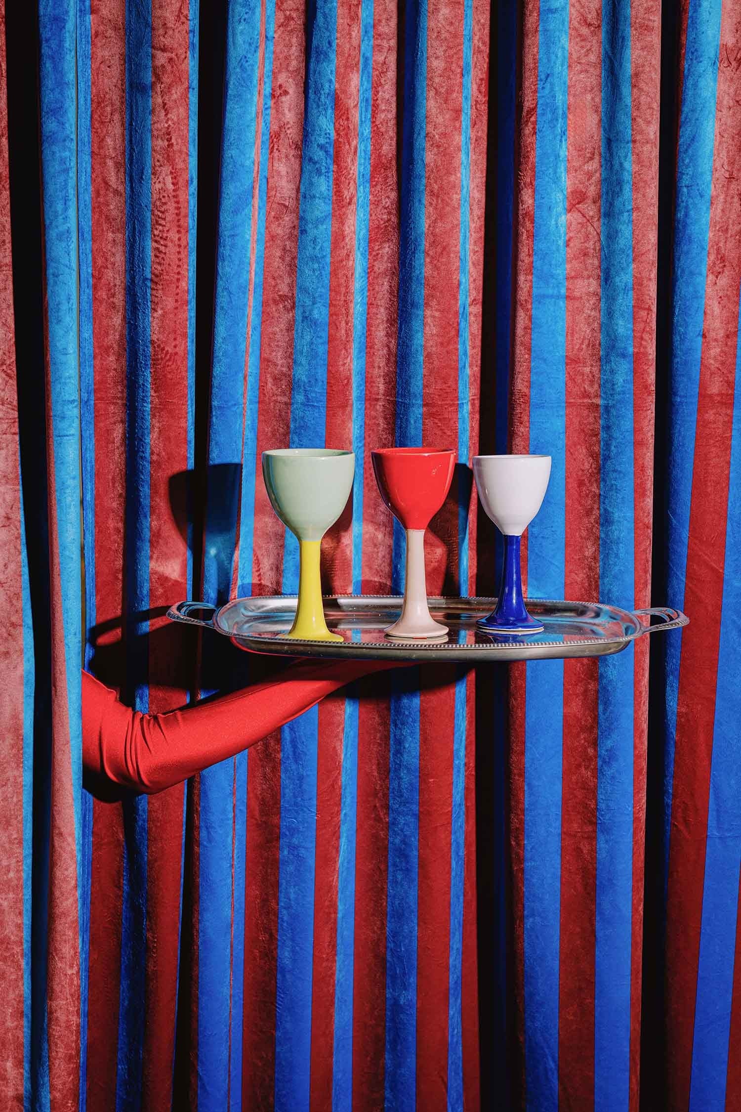 Cortina Rufus Velvet Blue-Red