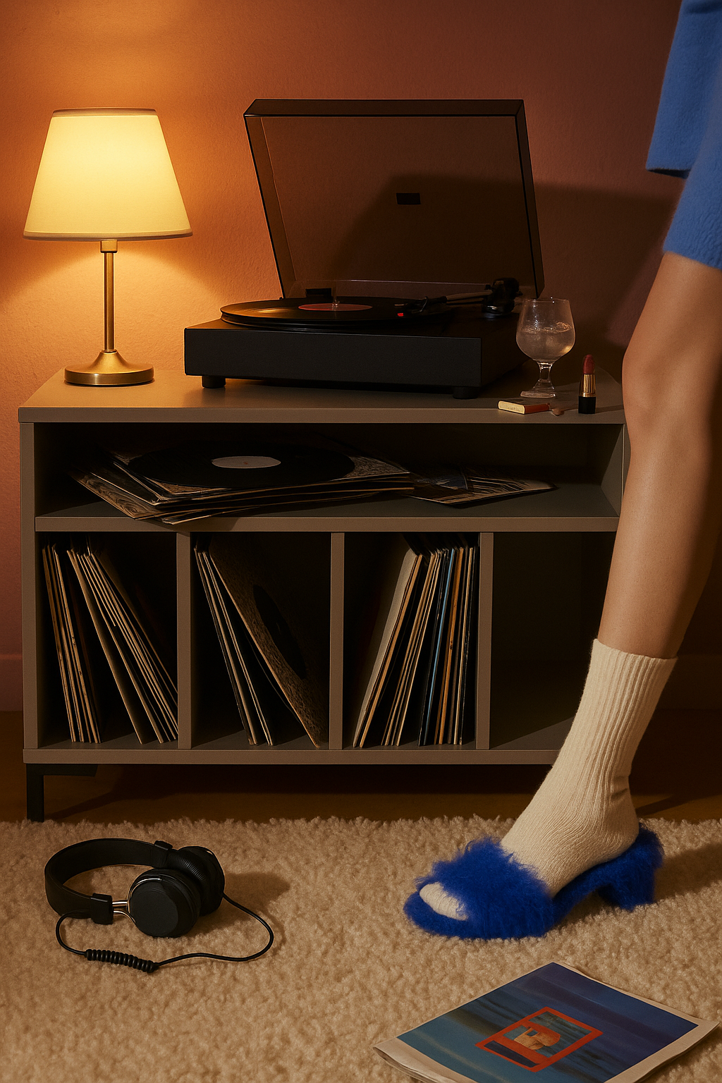 Mueble para Vinilos Taupe