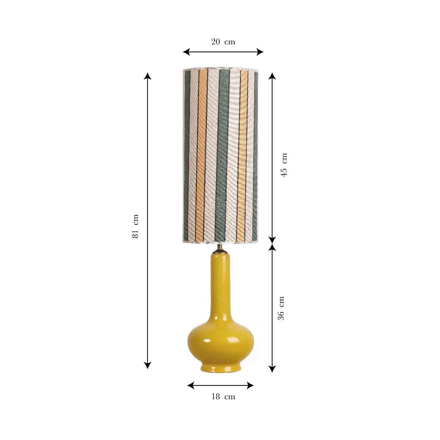 Lampara de Mesa Alta Amarilla Stardust