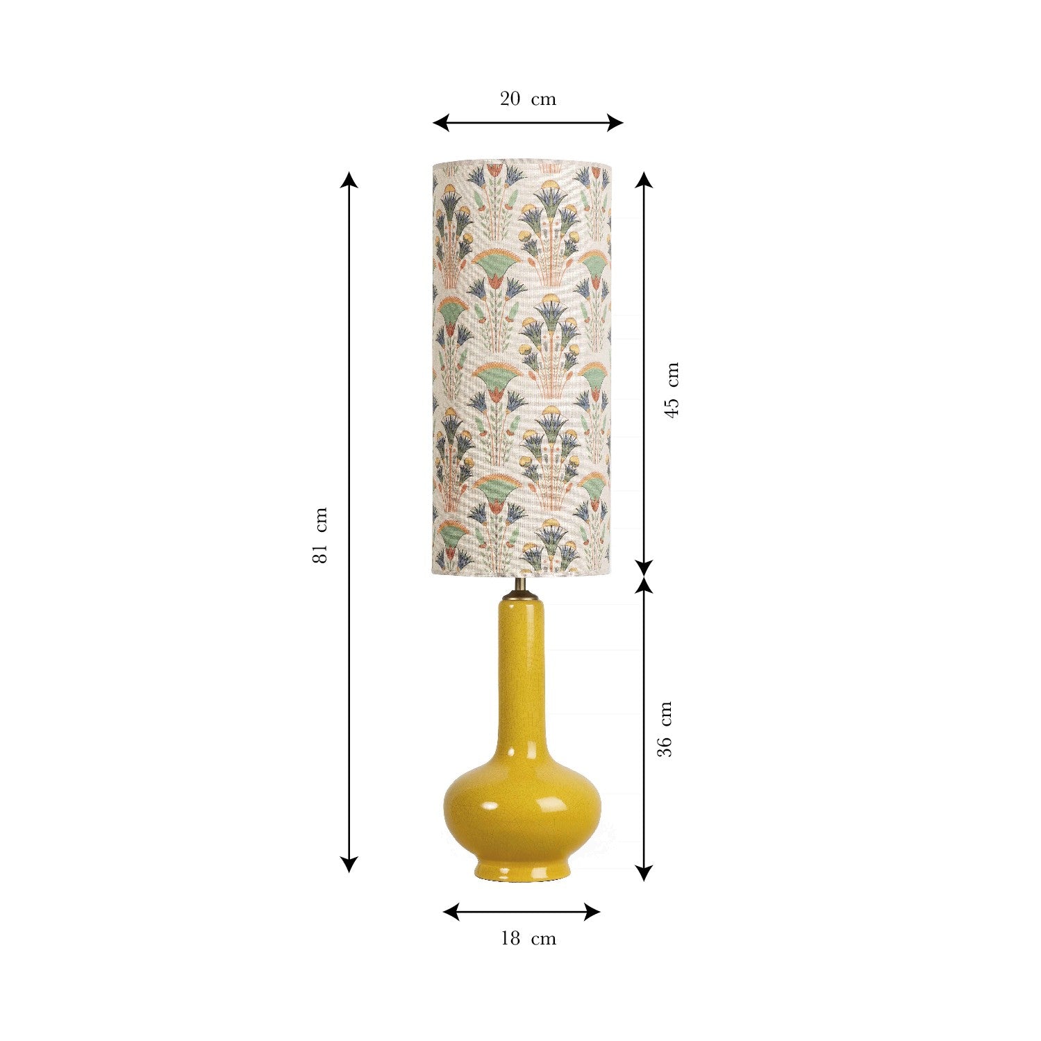 Lámpara de Mesa Alta Amarilla Boho
