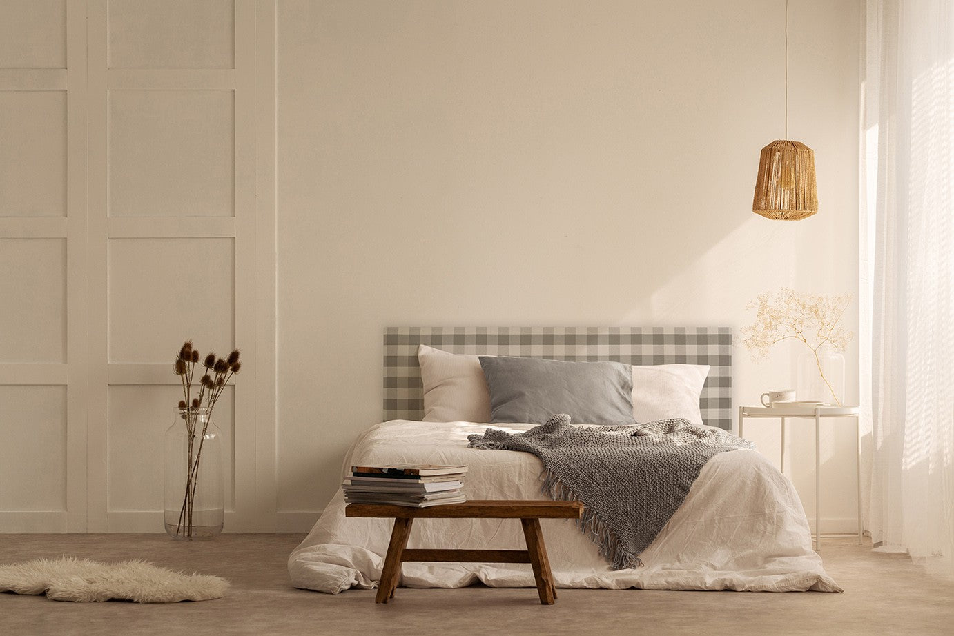 Cabecero Billie 150 Vichy Beige