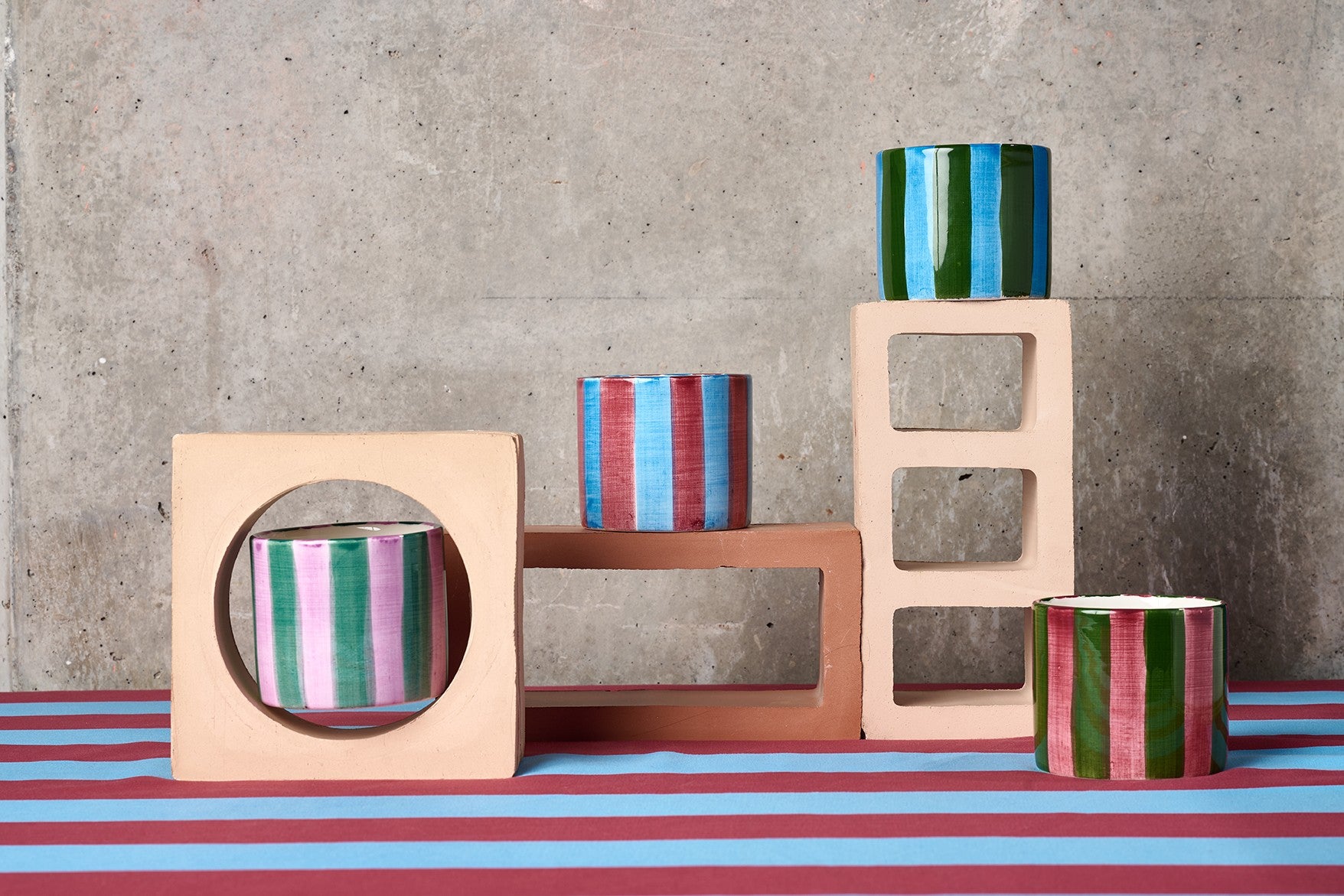 Set tazas rayas Wine