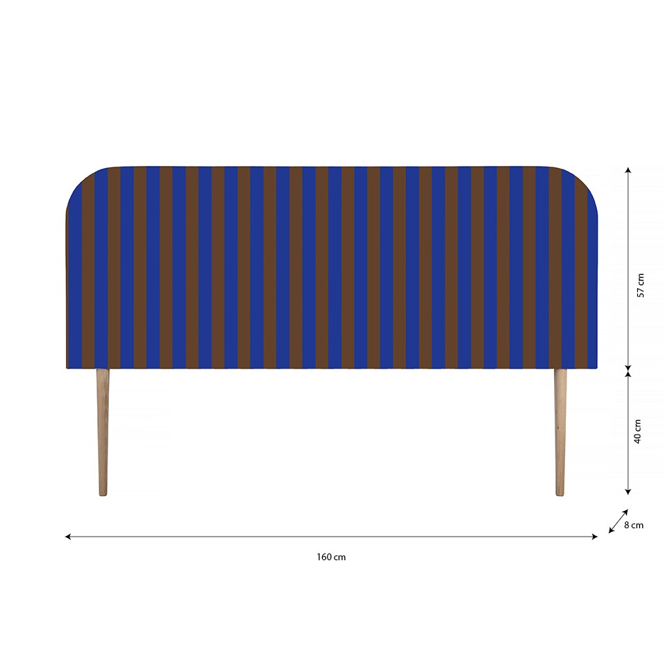 Cabecero Eddie Tapizado Terciopelo Cama 150cm  Blue- Tobacco