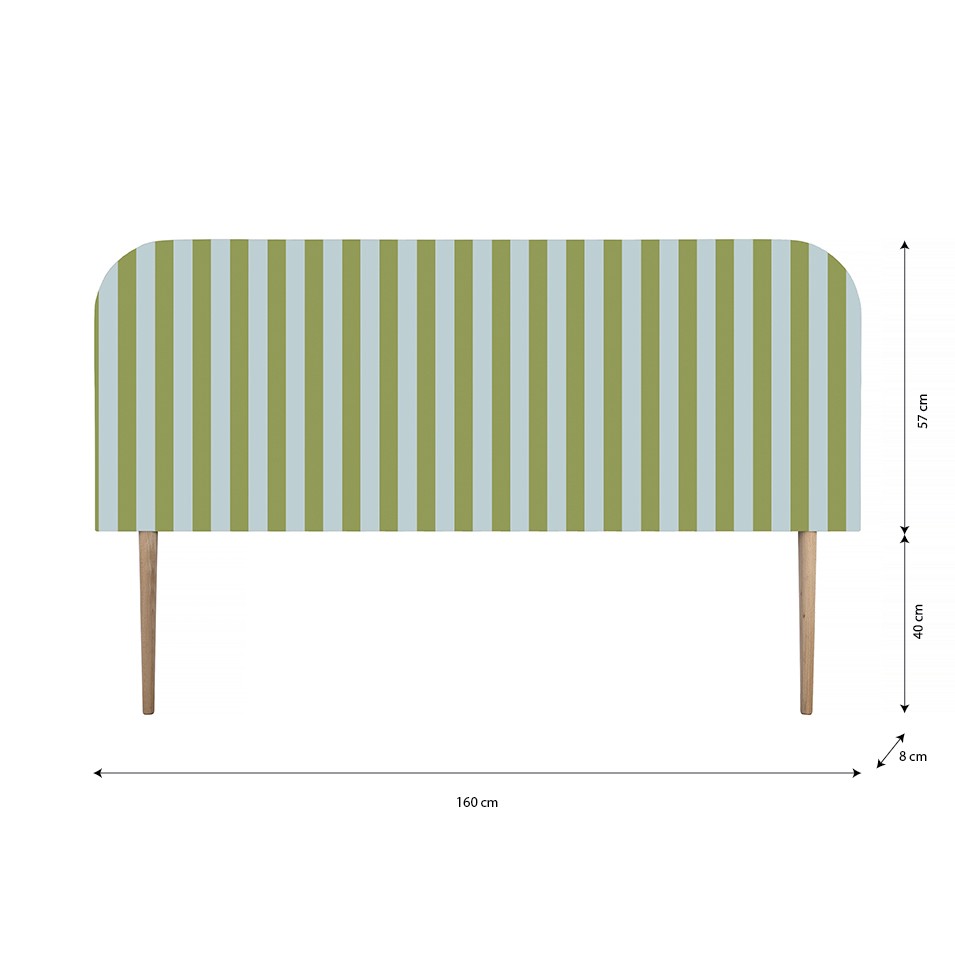 Cabecero Eddie Tapizado Terciopelo Cama 150cm  Green-Water