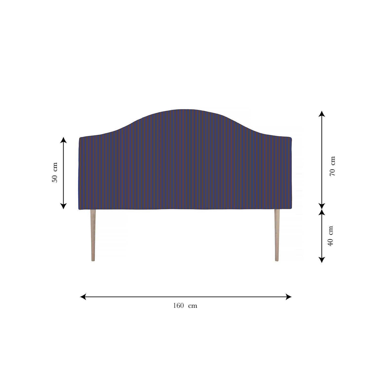 Cabecero Suzanne Tapizado Terciopelo Cama 150cm  Blue- Tobacco