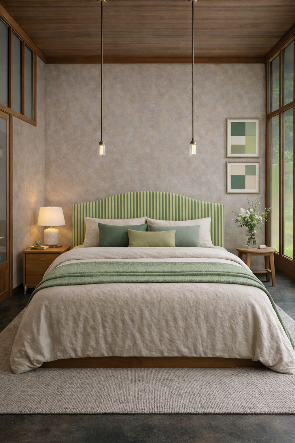 Cabecero Suzanne Tapizado Terciopelo Cama 150cm  Green-Water