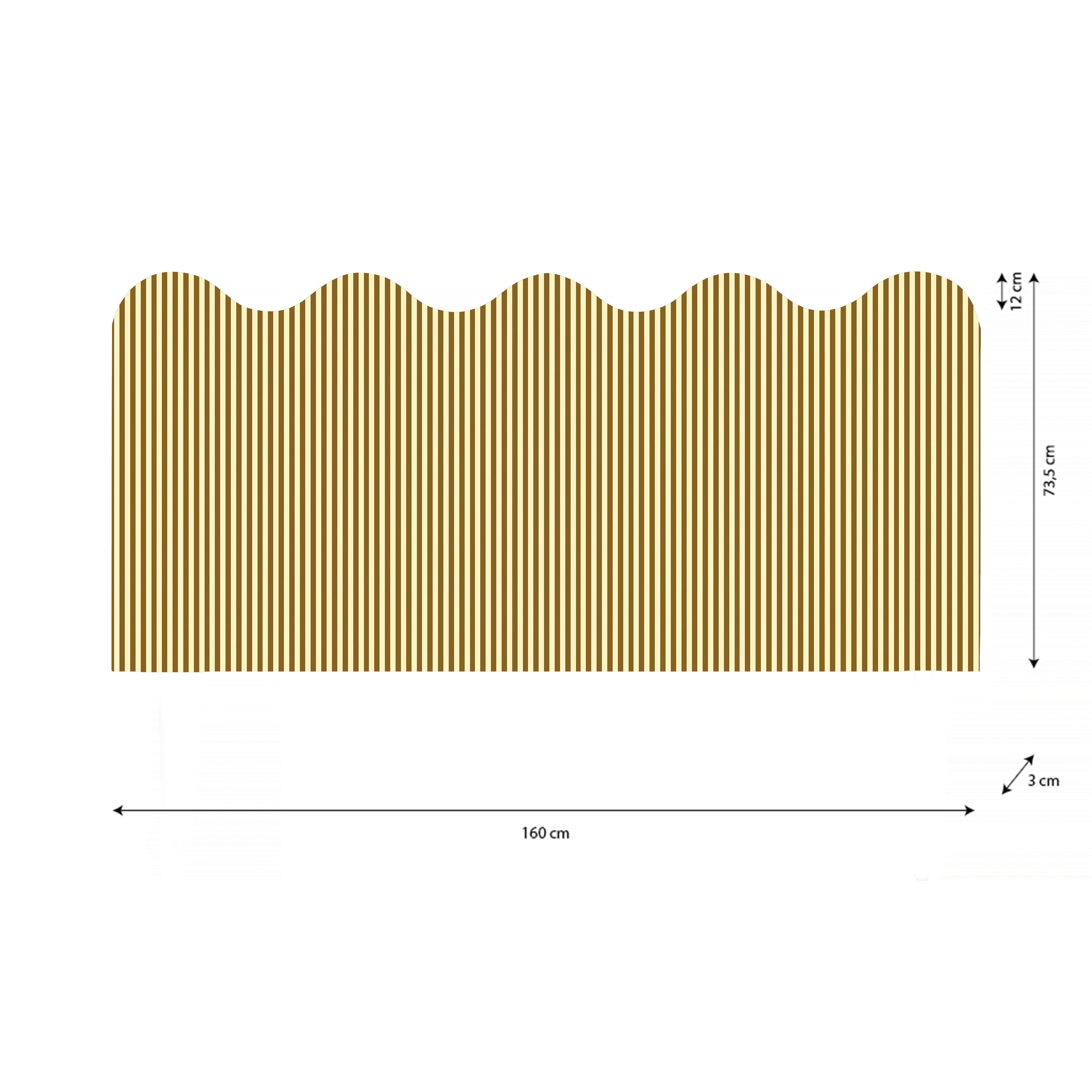Cabecero  Wavy Tapizado Terciopelo Cama 150cm Butter Toast